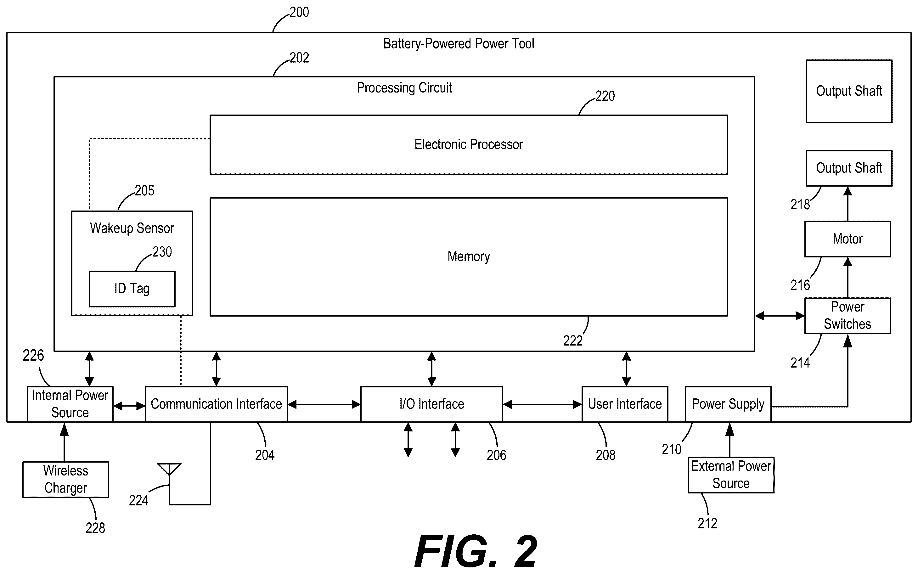 Patent US12496700 Figure 2 – Out-of-band point of sale activation for electronic power tool devices