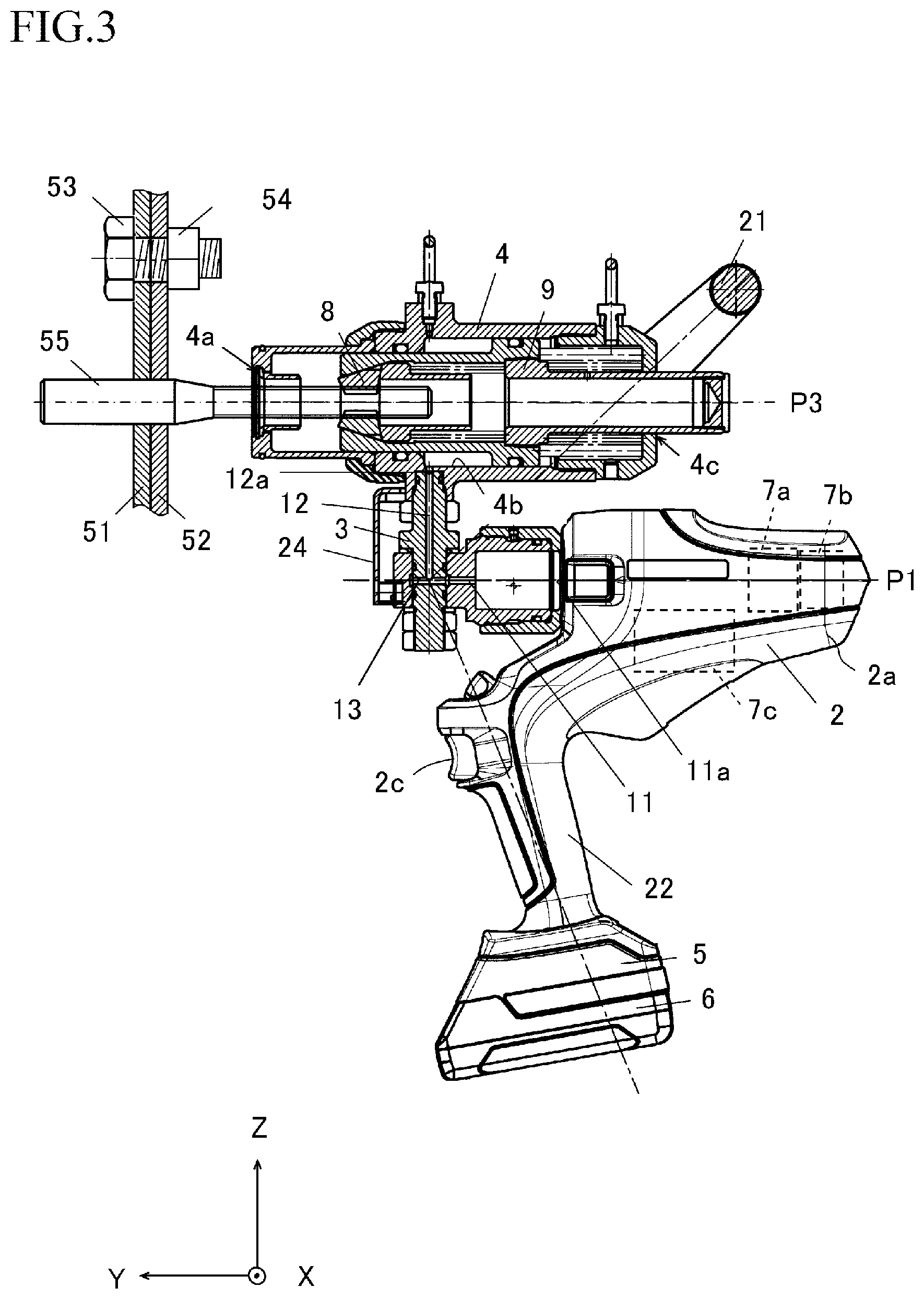 Patent US12496703 Figure 3 – Electric tool