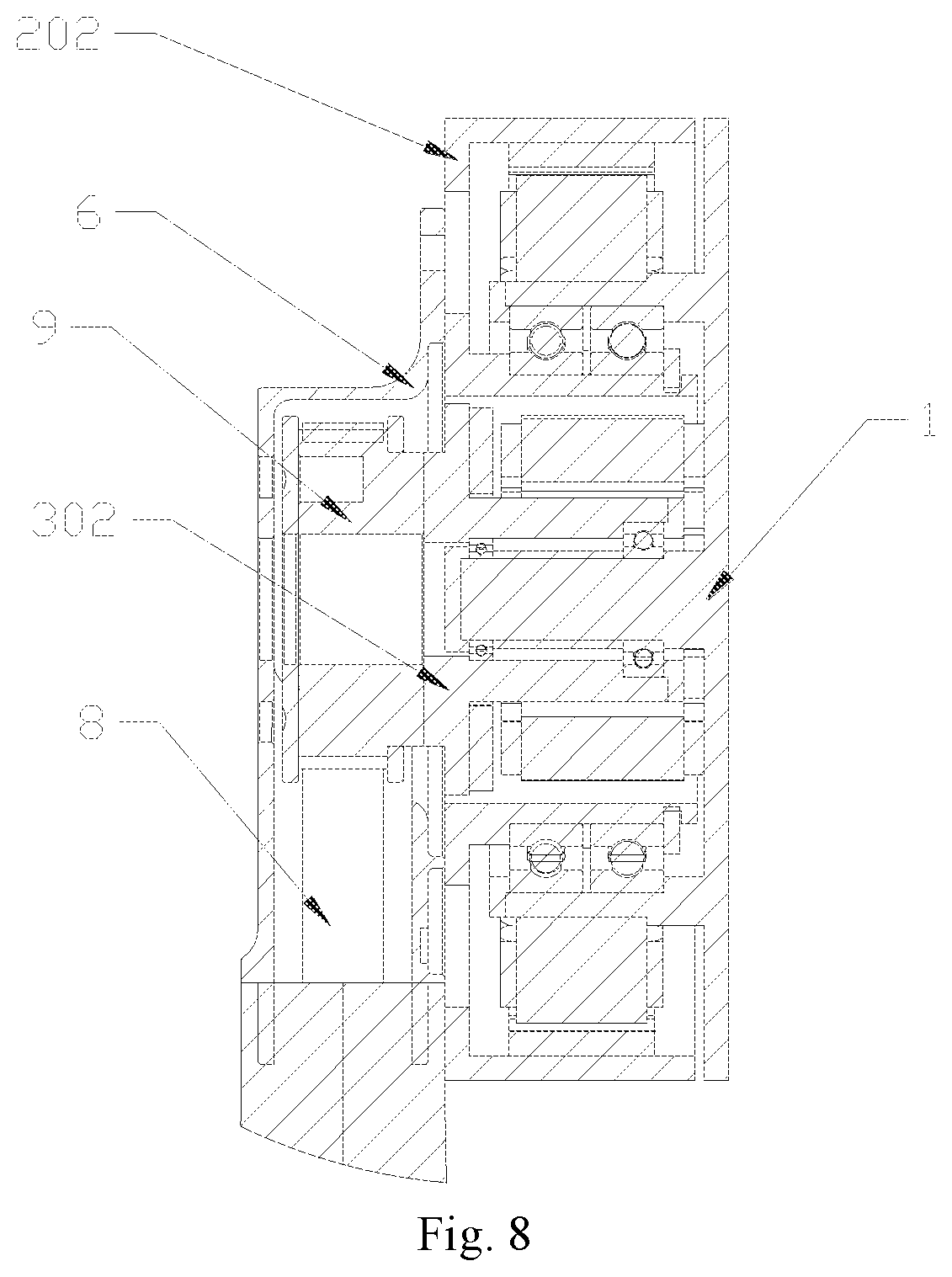 Patent US12496707 Figure 8 – Motor with two degrees of freedom and robot