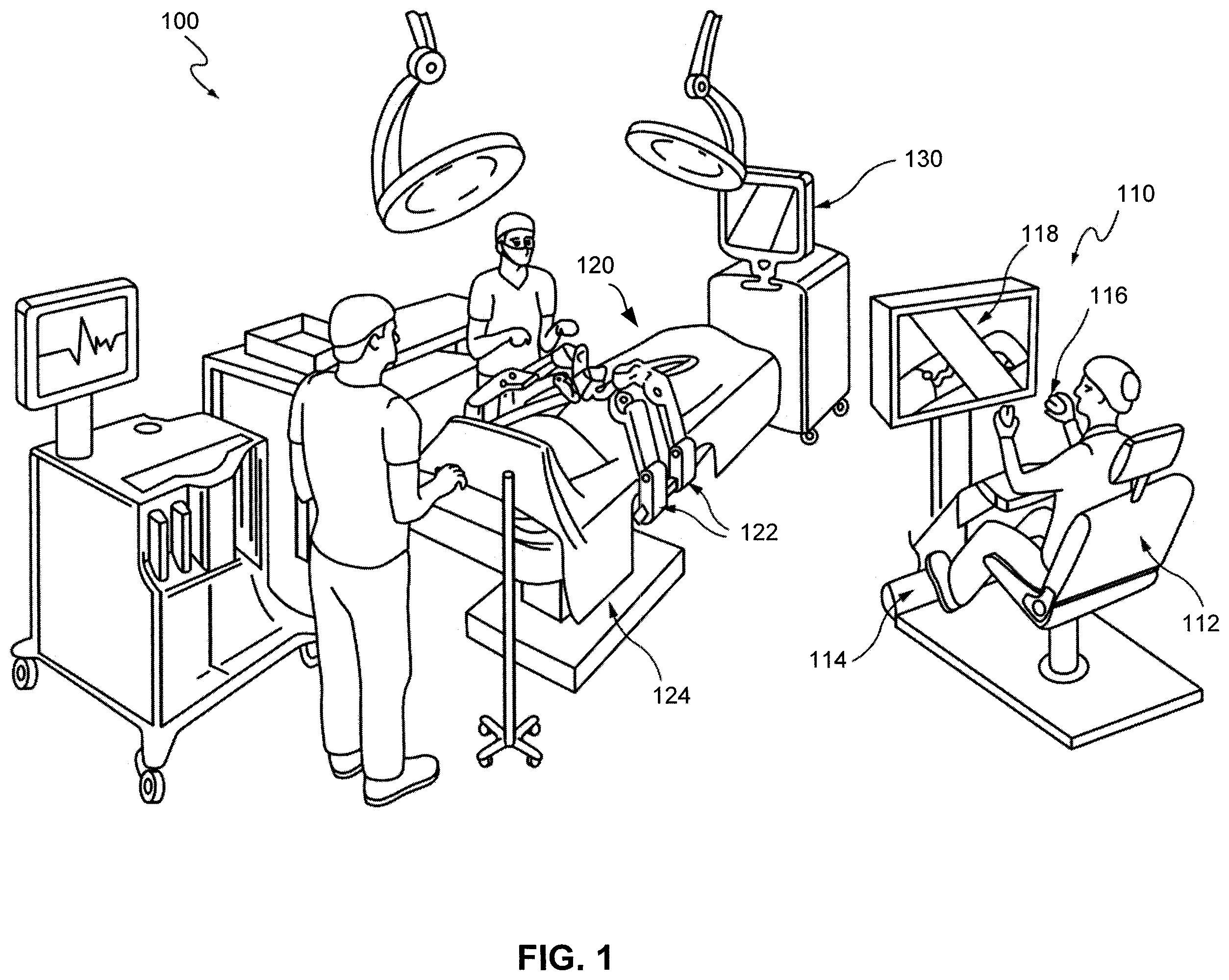 Patent US12496722 Figure 1 – Robotic surgical system and method for handling real-time and non-real-time traffic
