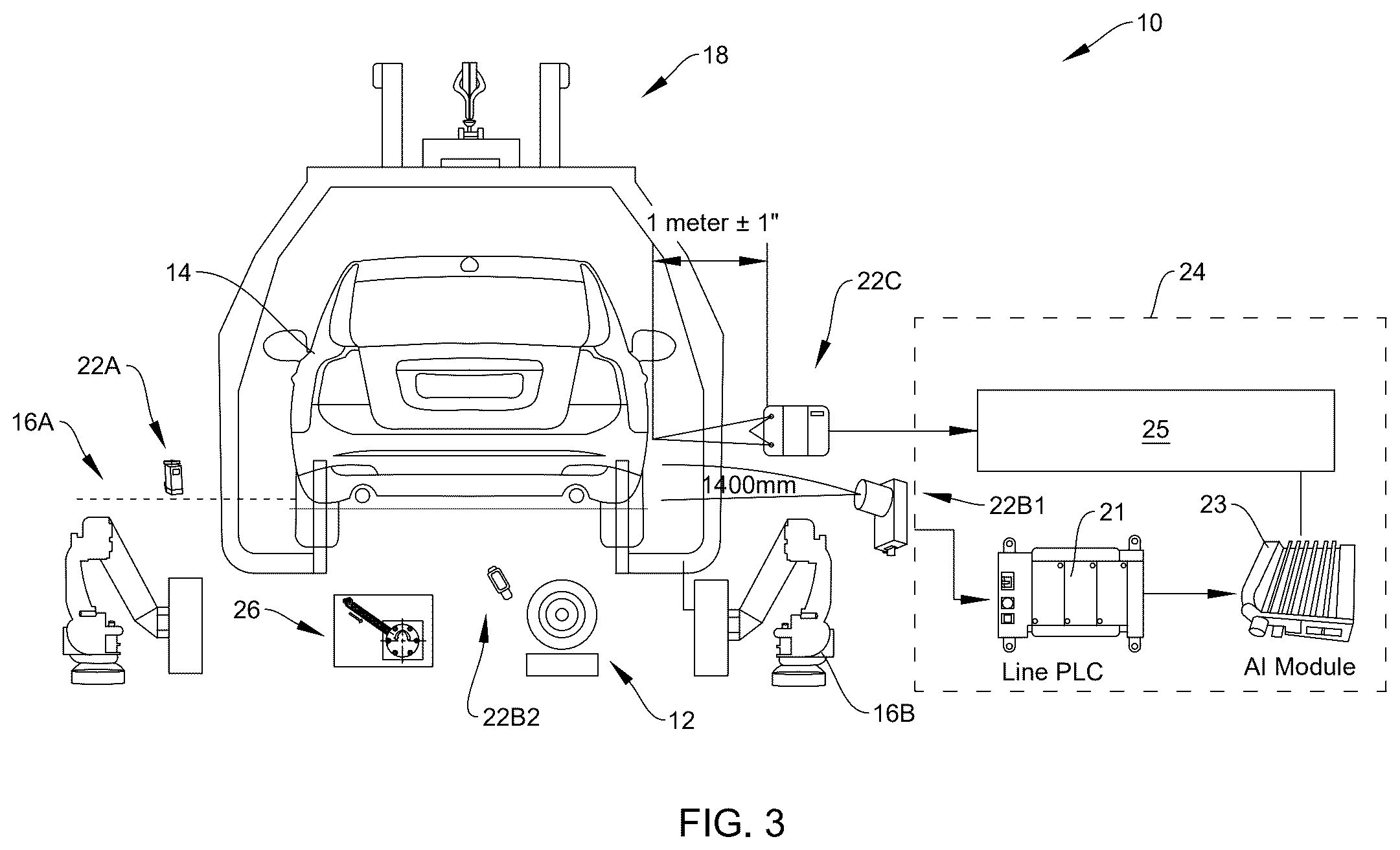 Patent US12496724 Figure 3 – Systems and methods for mounting wheels to partially assembled vehicles in motion