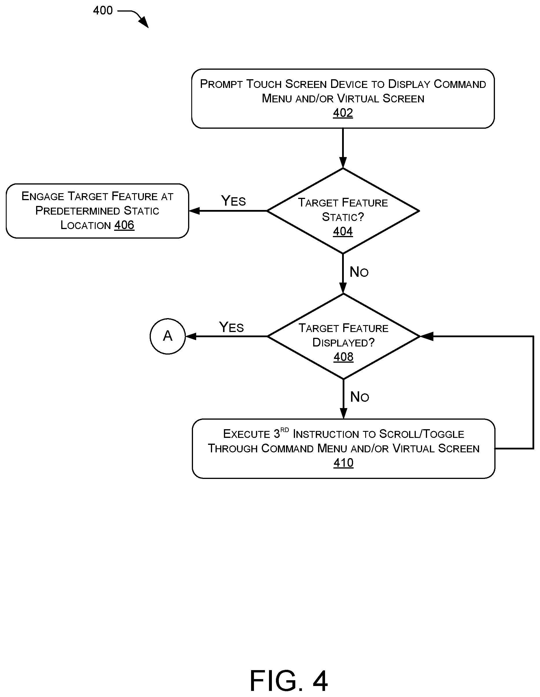 Patent US12496725 Figure 4 – Touch screen testing platform for engaging a dynamically positioned target feature
