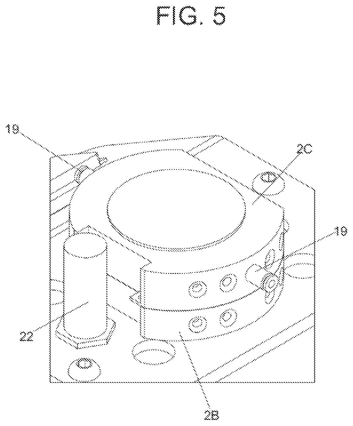 Patent US12496729 Figure 5 – Device for handling products in individual or grouped containers based on movement by elastic pressure in the top of the containers