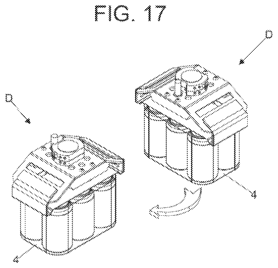 Patent US12496729 Figure 18 – Device for handling products in individual or grouped containers based on movement by elastic pressure in the top of the containers