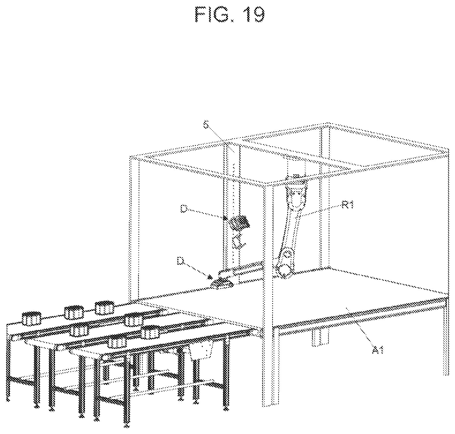 Patent US12496729 Figure 20 – Device for handling products in individual or grouped containers based on movement by elastic pressure in the top of the containers
