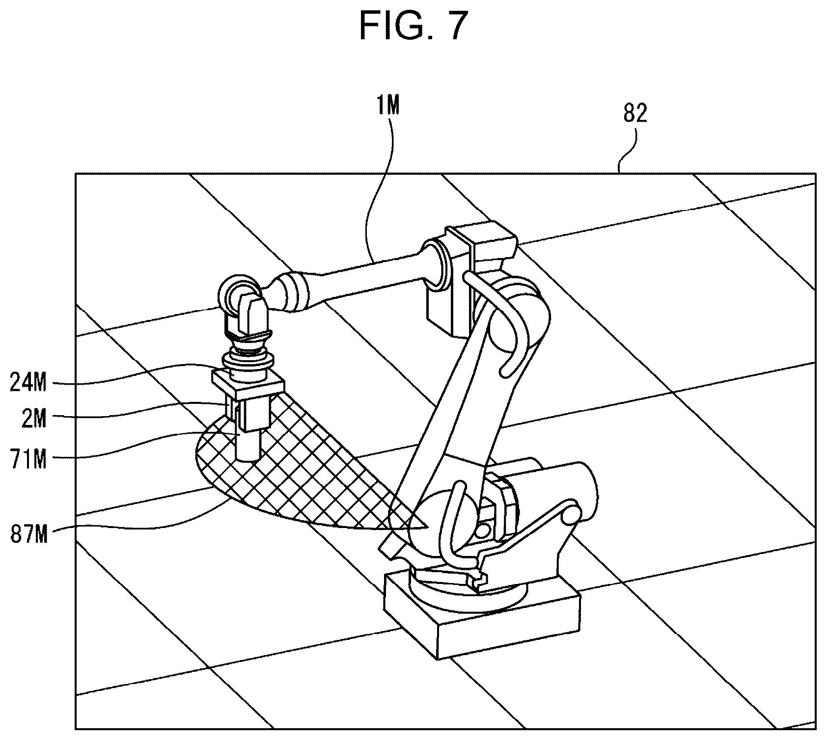 Patent US12496732 Figure 7 – Computation device for calculating permissible value of external force acting on robot device or workpiece, and device for controlling robot