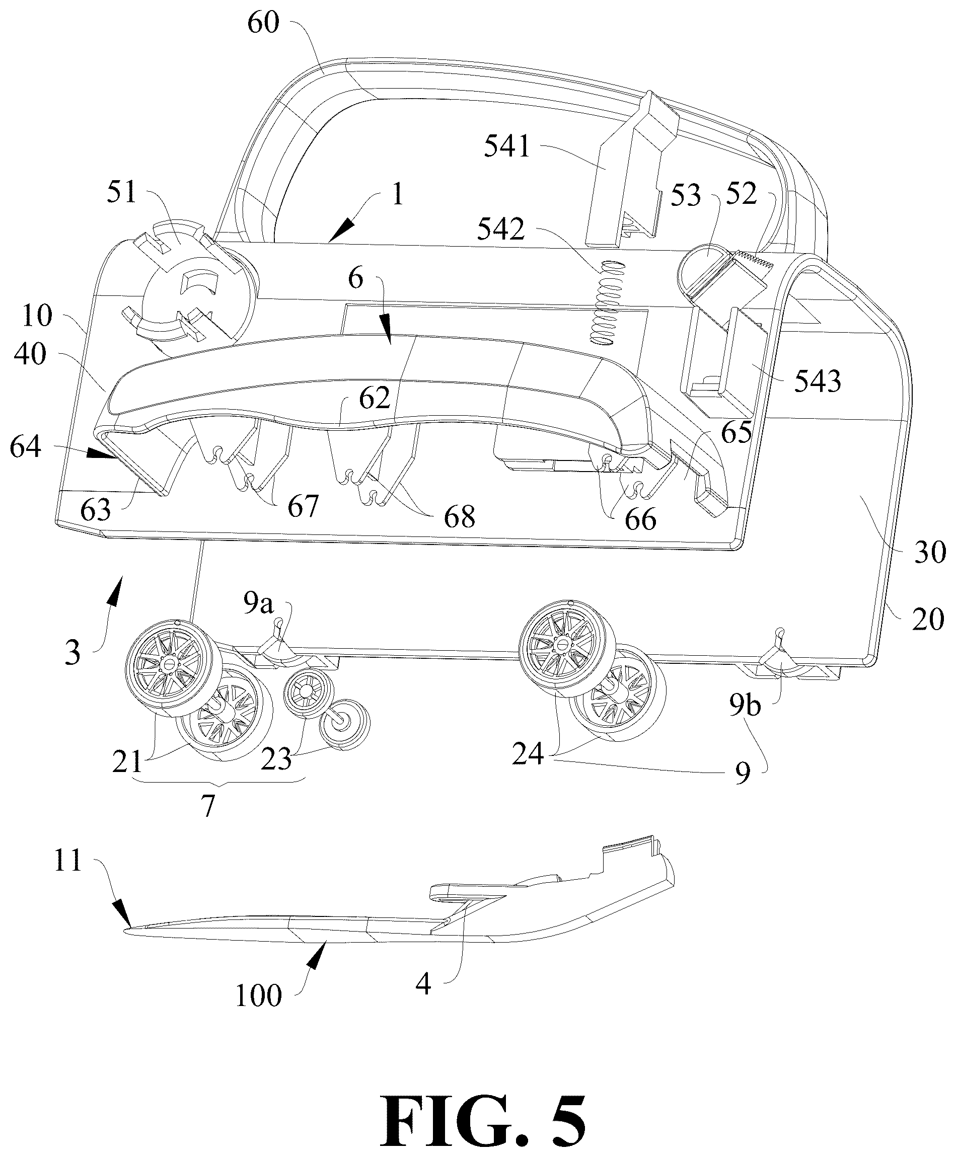 Patent US12496738 Figure 5 – Integrated paper and adhesive tape cutting device