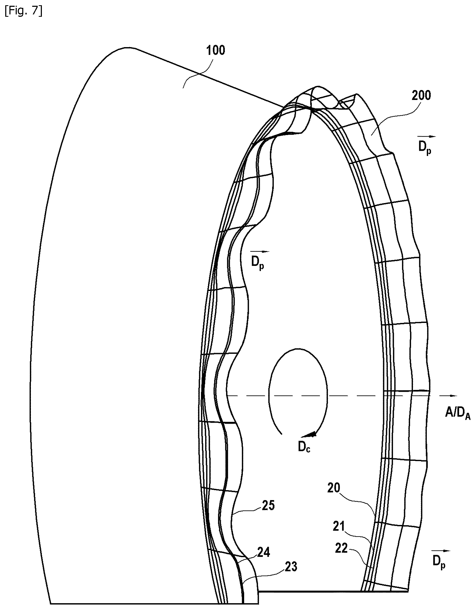 Patent US12496748 Figure 4 – Geometry of a lay-up surface