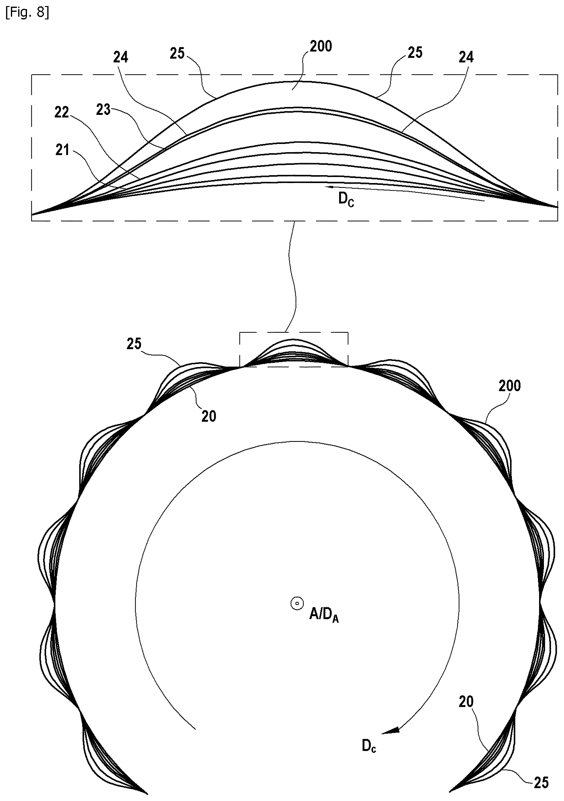 Patent US12496748 Figure 5 – Geometry of a lay-up surface