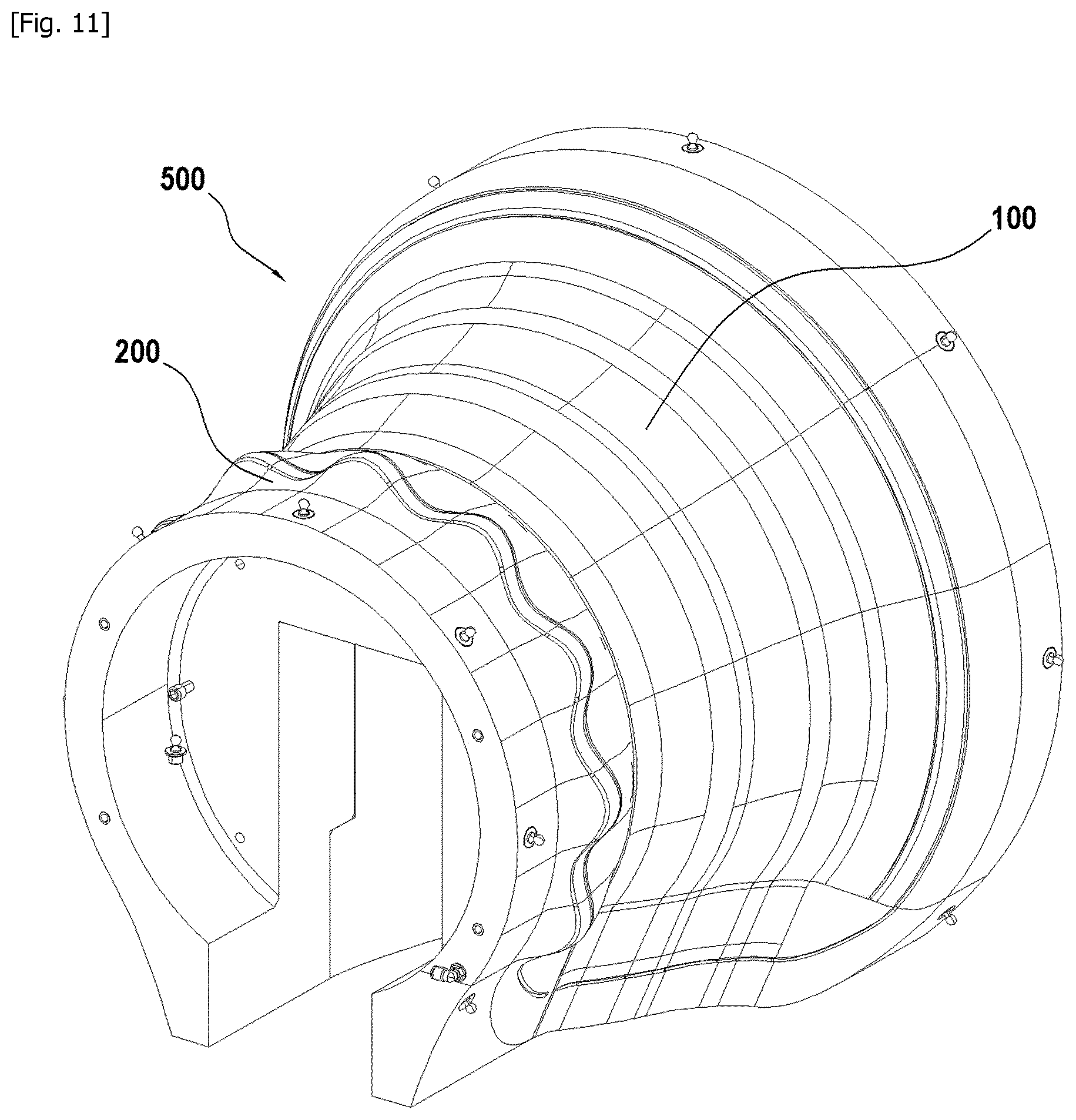 Patent US12496748 Figure 7 – Geometry of a lay-up surface