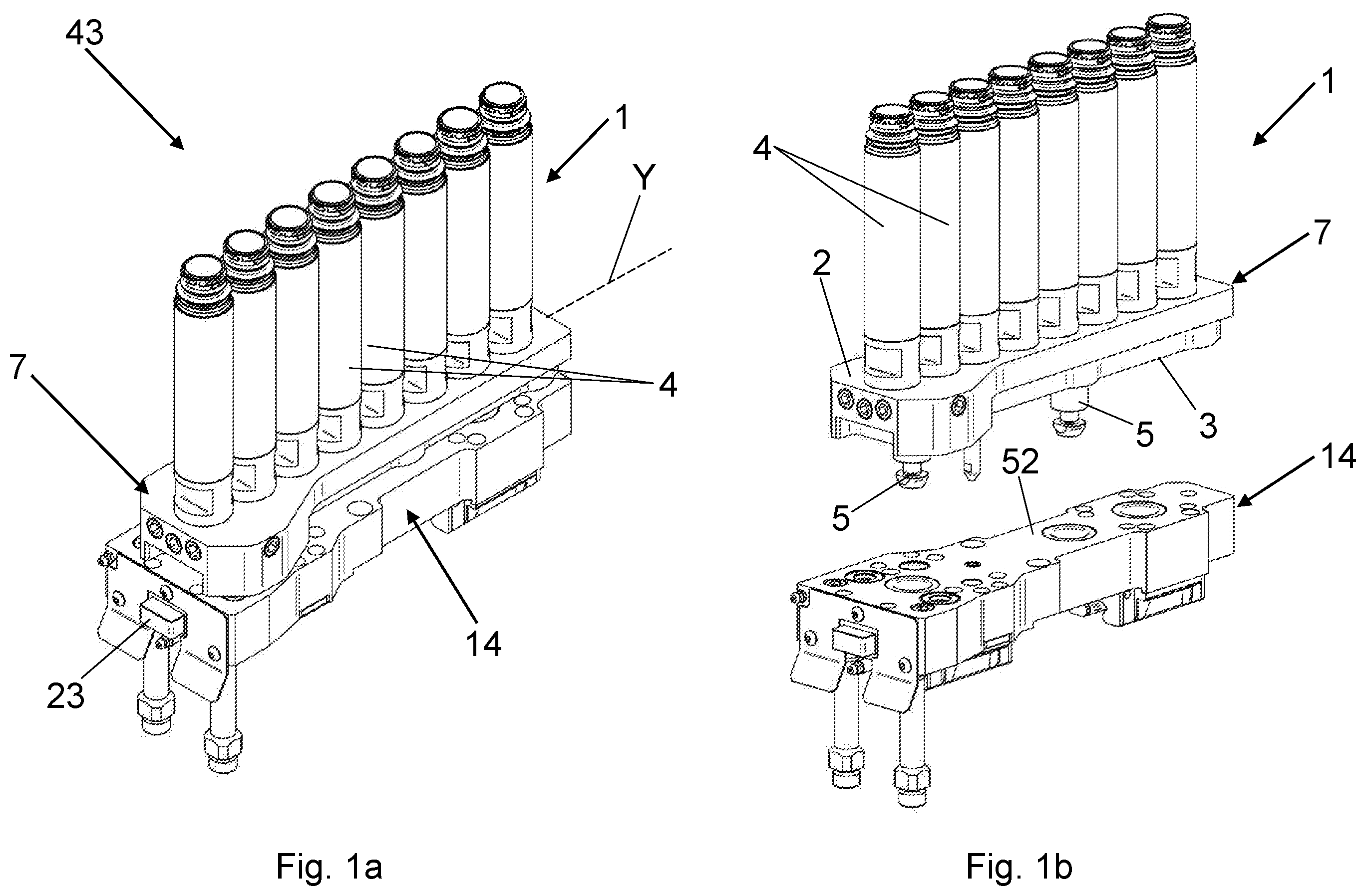 Patent US12496759 Figure 1 – Cooling device for a plurality of preforms or tubular containers