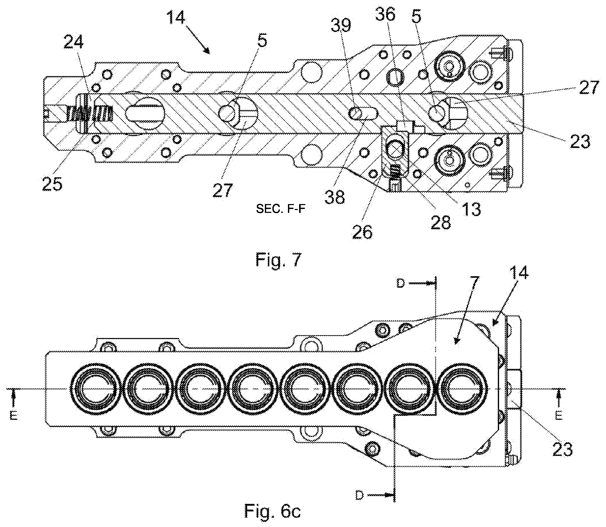 Patent US12496759 Figure 7 – Cooling device for a plurality of preforms or tubular containers