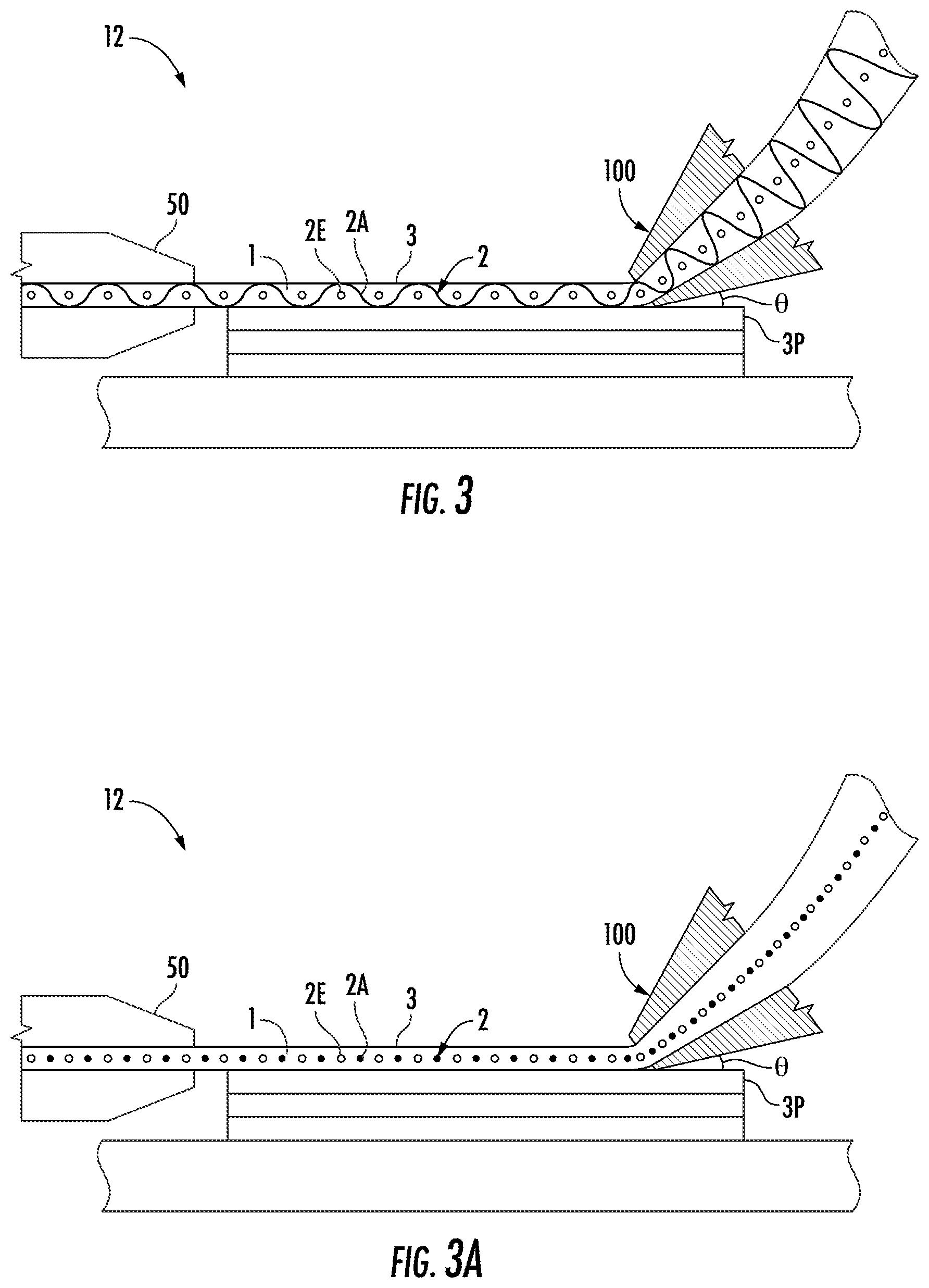 Patent US12496768 Figure 3 – Elastic additive manufactured parts having embedded woven layer for improved wear resistance, durability and electrical conductivity