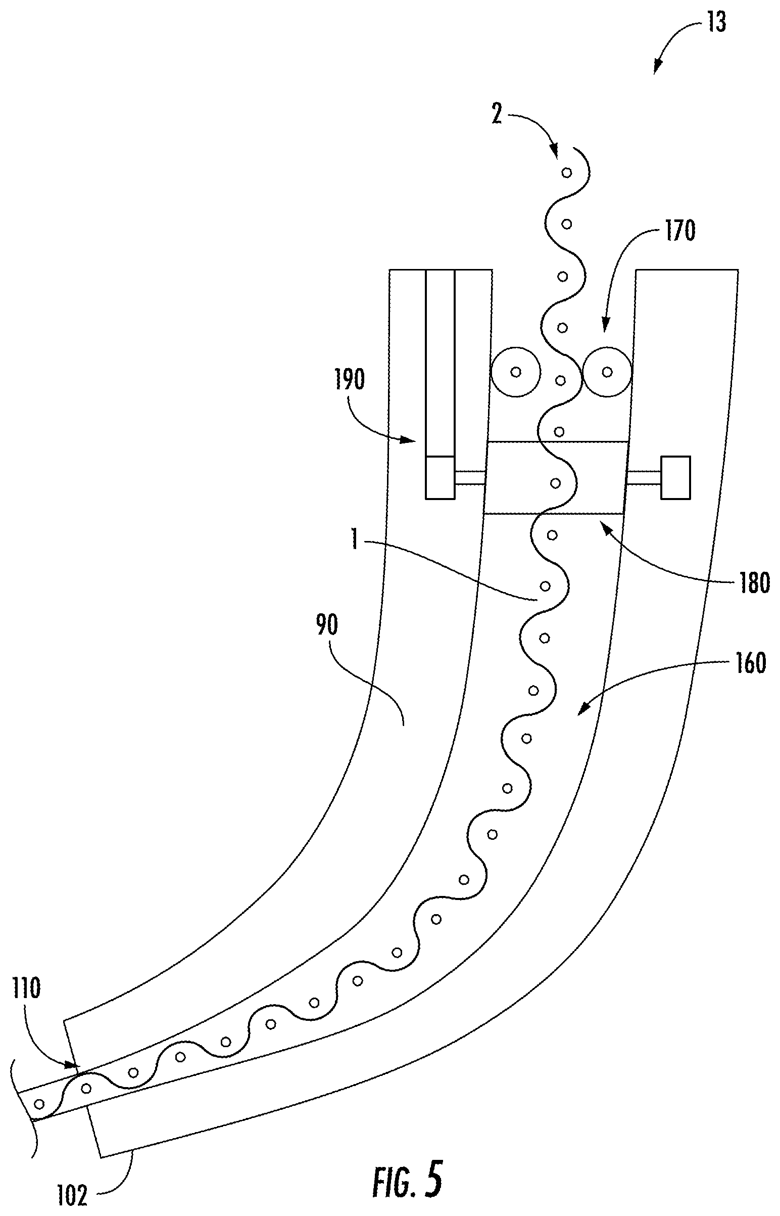 Patent US12496768 Figure 5 – Elastic additive manufactured parts having embedded woven layer for improved wear resistance, durability and electrical conductivity