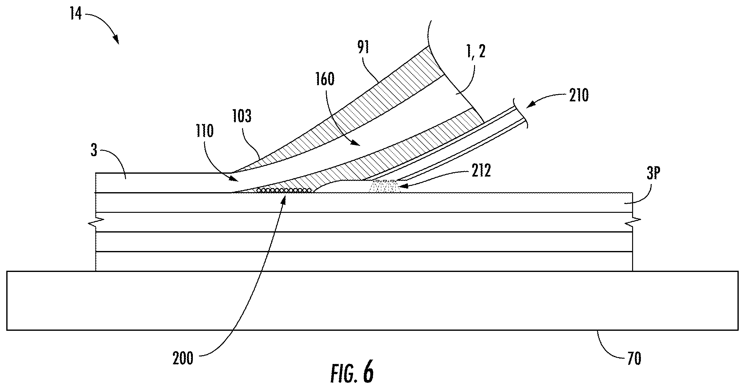 Patent US12496768 Figure 6 – Elastic additive manufactured parts having embedded woven layer for improved wear resistance, durability and electrical conductivity
