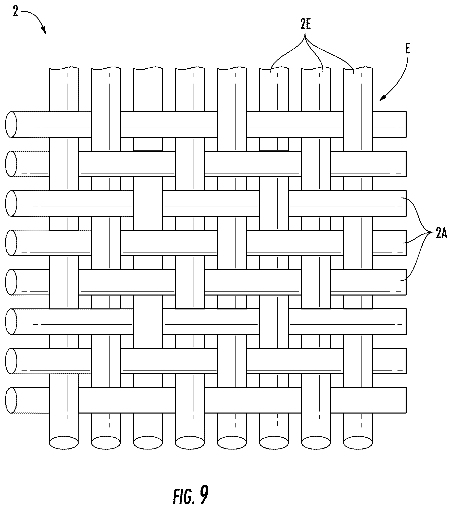 Patent US12496768 Figure 9 – Elastic additive manufactured parts having embedded woven layer for improved wear resistance, durability and electrical conductivity