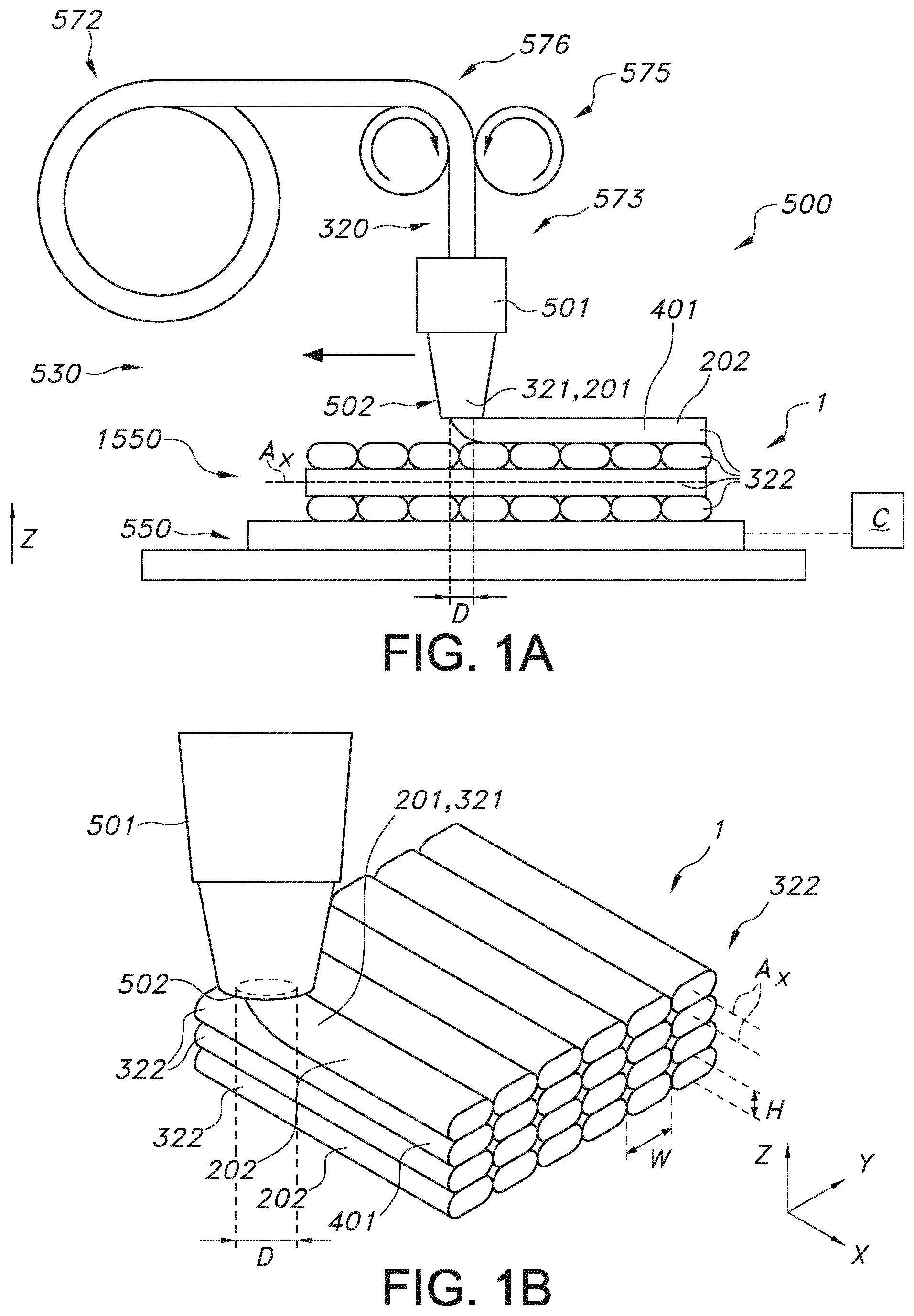 Patent US12496772 Figure 1 – Method for including voids in polymer filaments for FDM printing