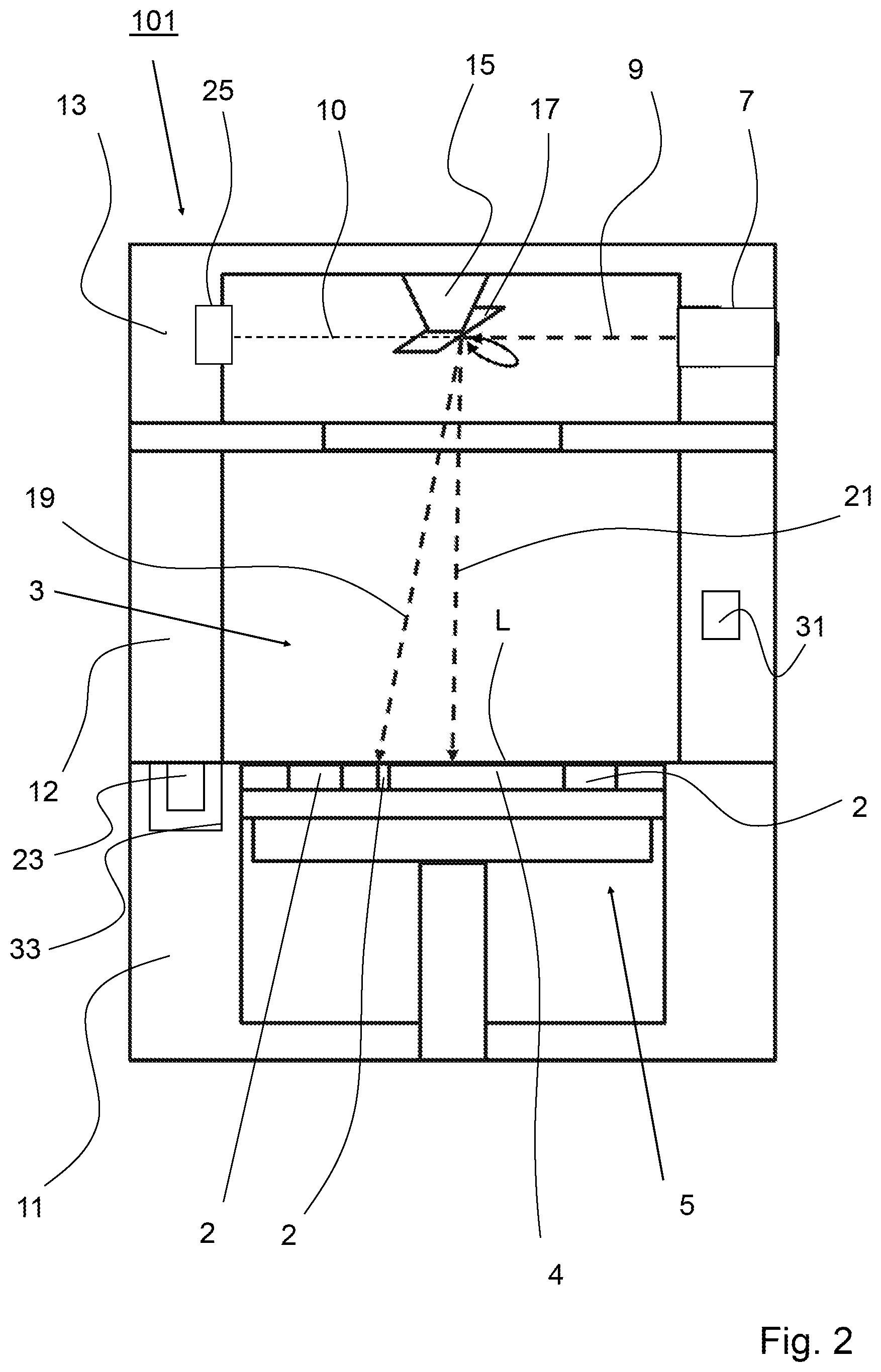 Patent US12496780 Figure 2 – Method and apparatus for producing an object by means of additive manufacturing