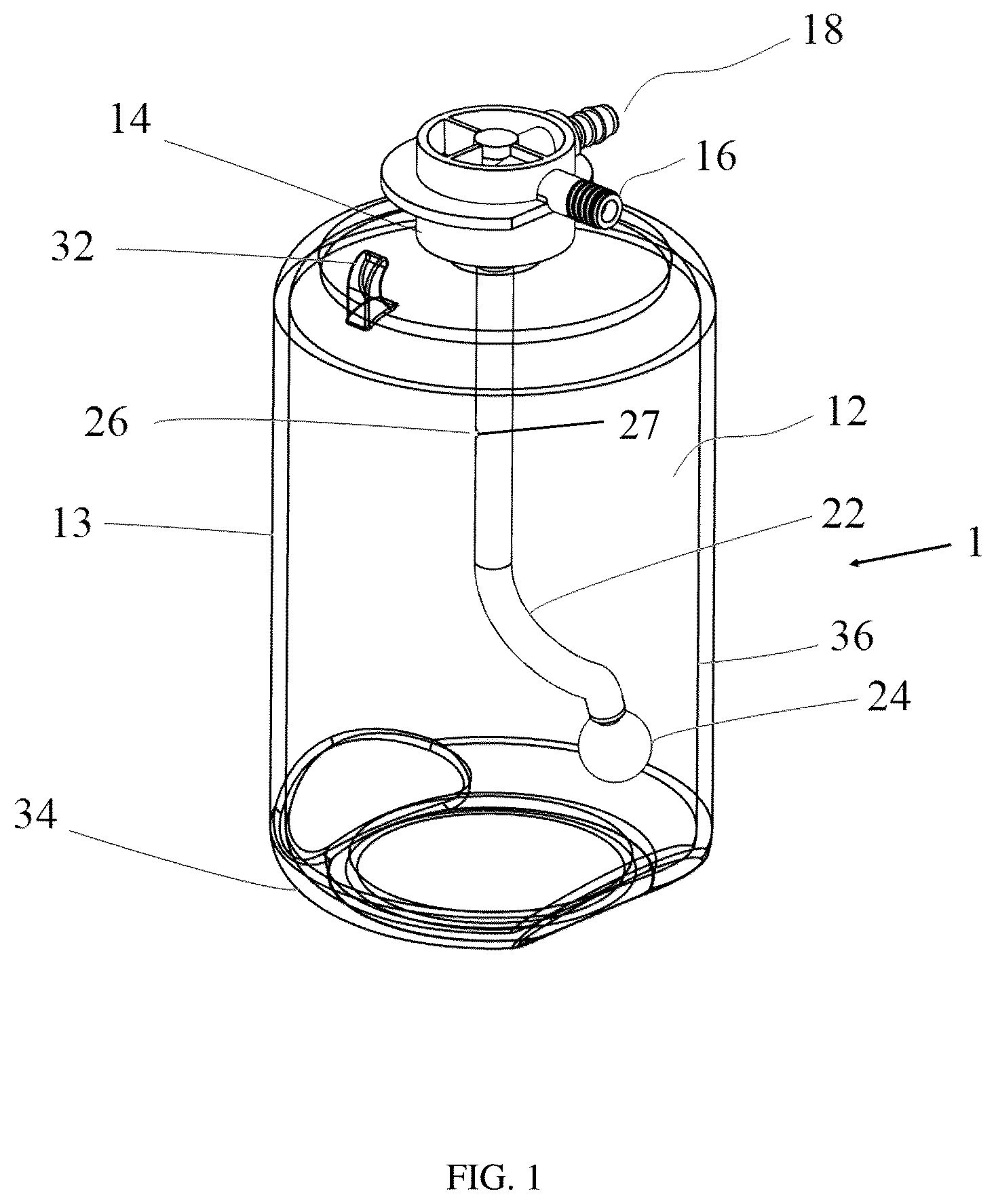 Patent US12496788 Figure 1 – Sealant bottle
