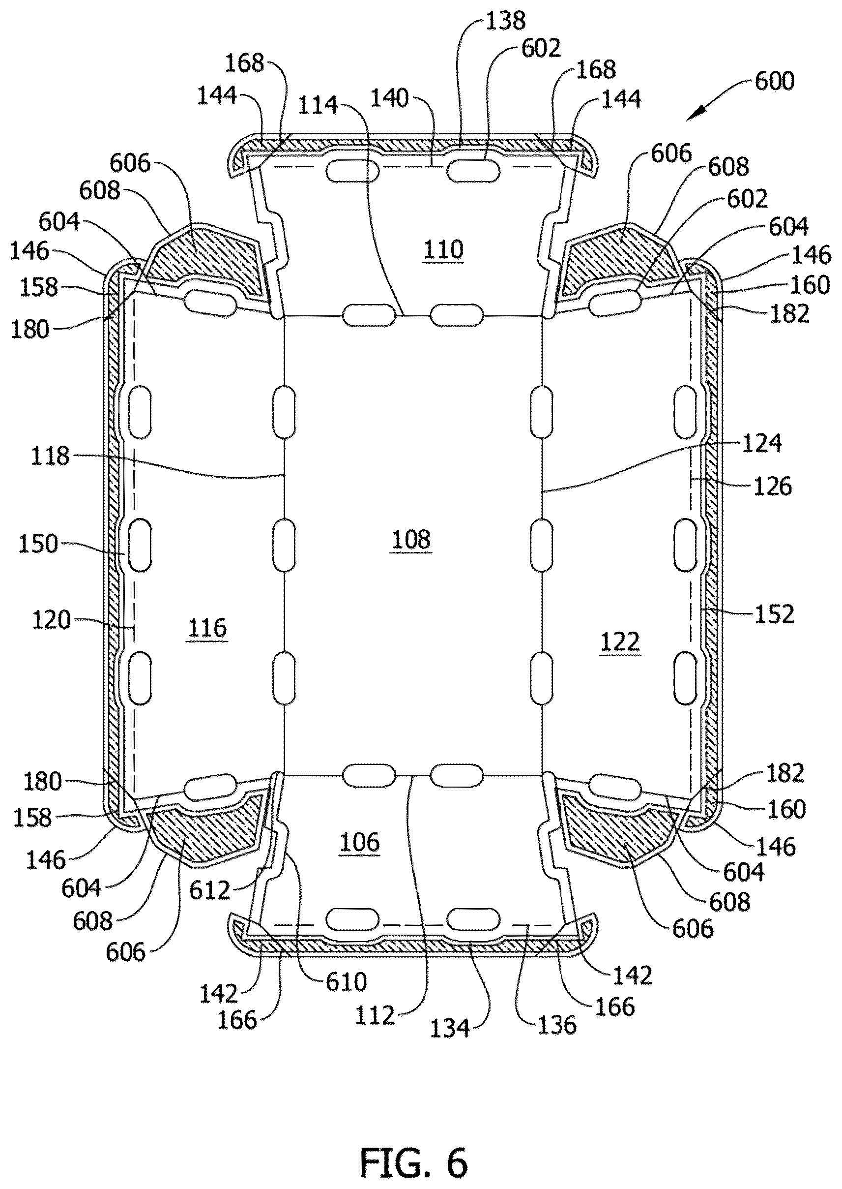 Patent US12496796 Figure 6 – Methods and machine for forming containers having top flange with glued corners