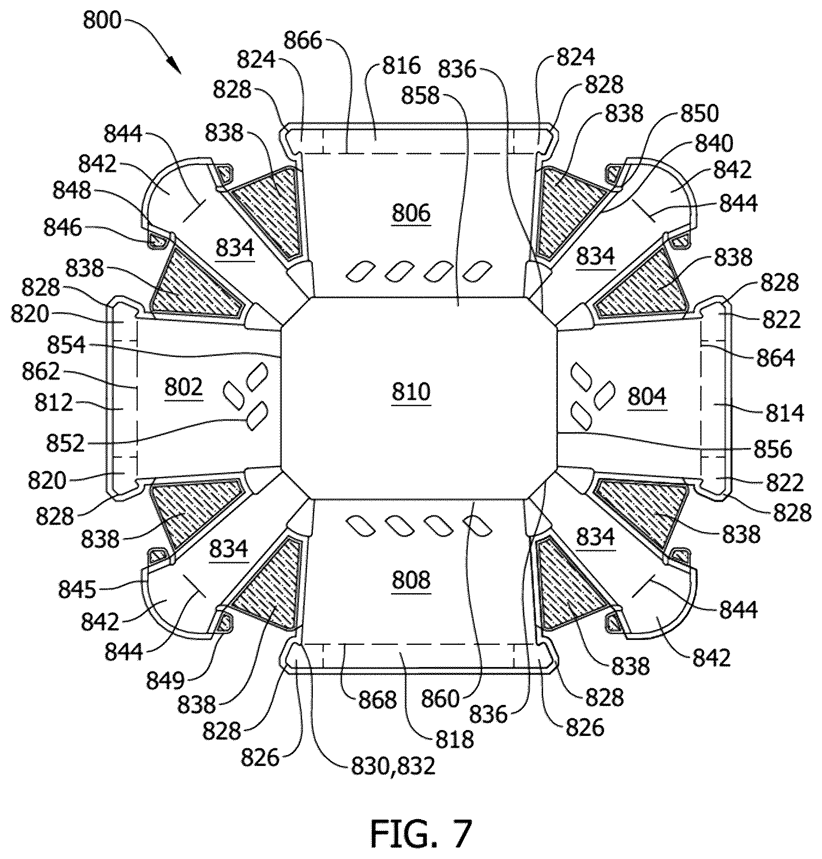 Patent US12496796 Figure 7 – Methods and machine for forming containers having top flange with glued corners