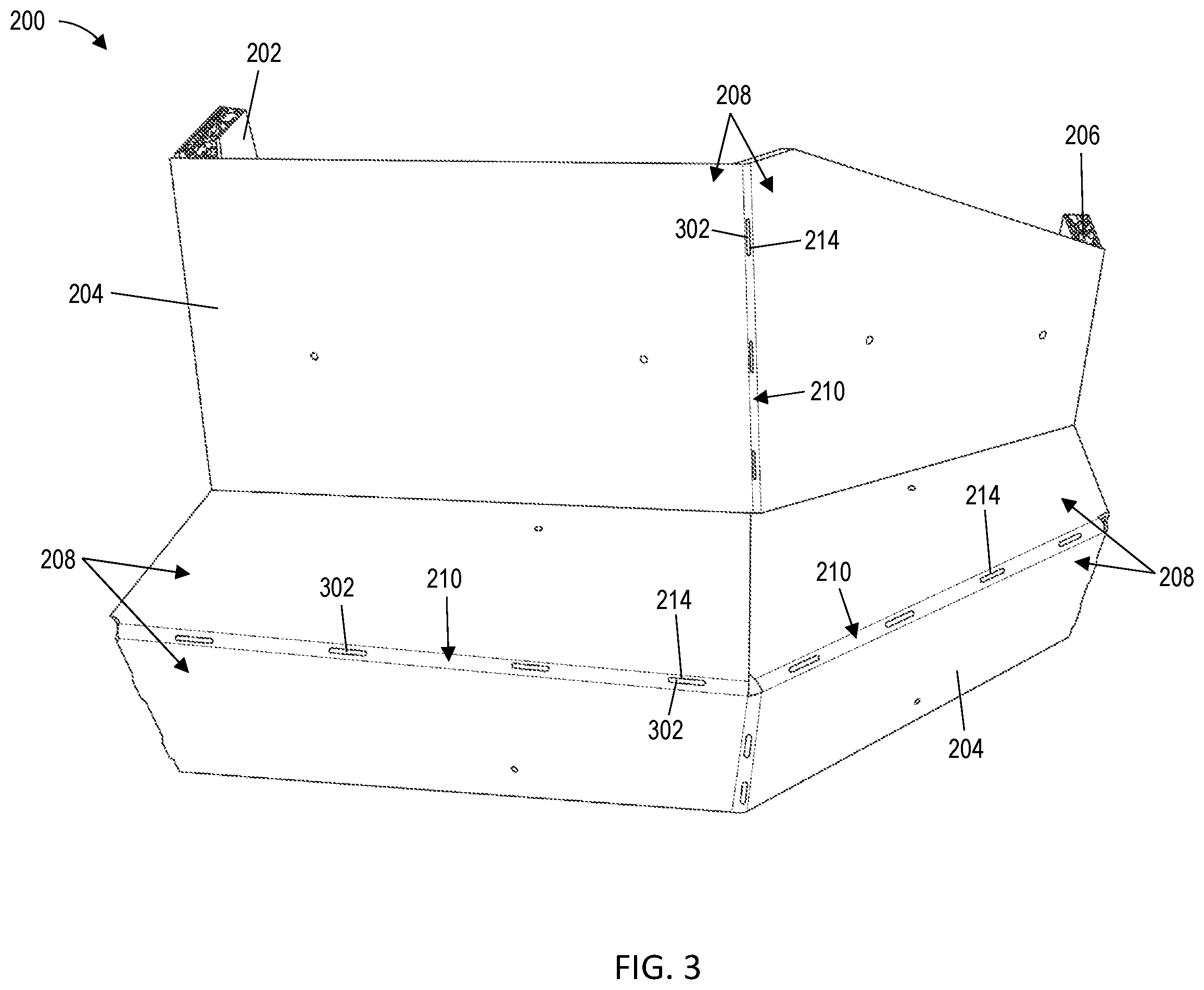 Patent US12496806 Figure 3 – Bent aluminum foam sandwich with delamination insert