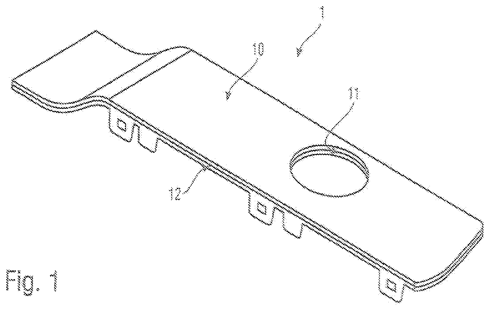 Patent US12496812 Figure 1 – Visible part having a layer structure for an operating part or a decorative trim with better protection as a result of a protective paint coating