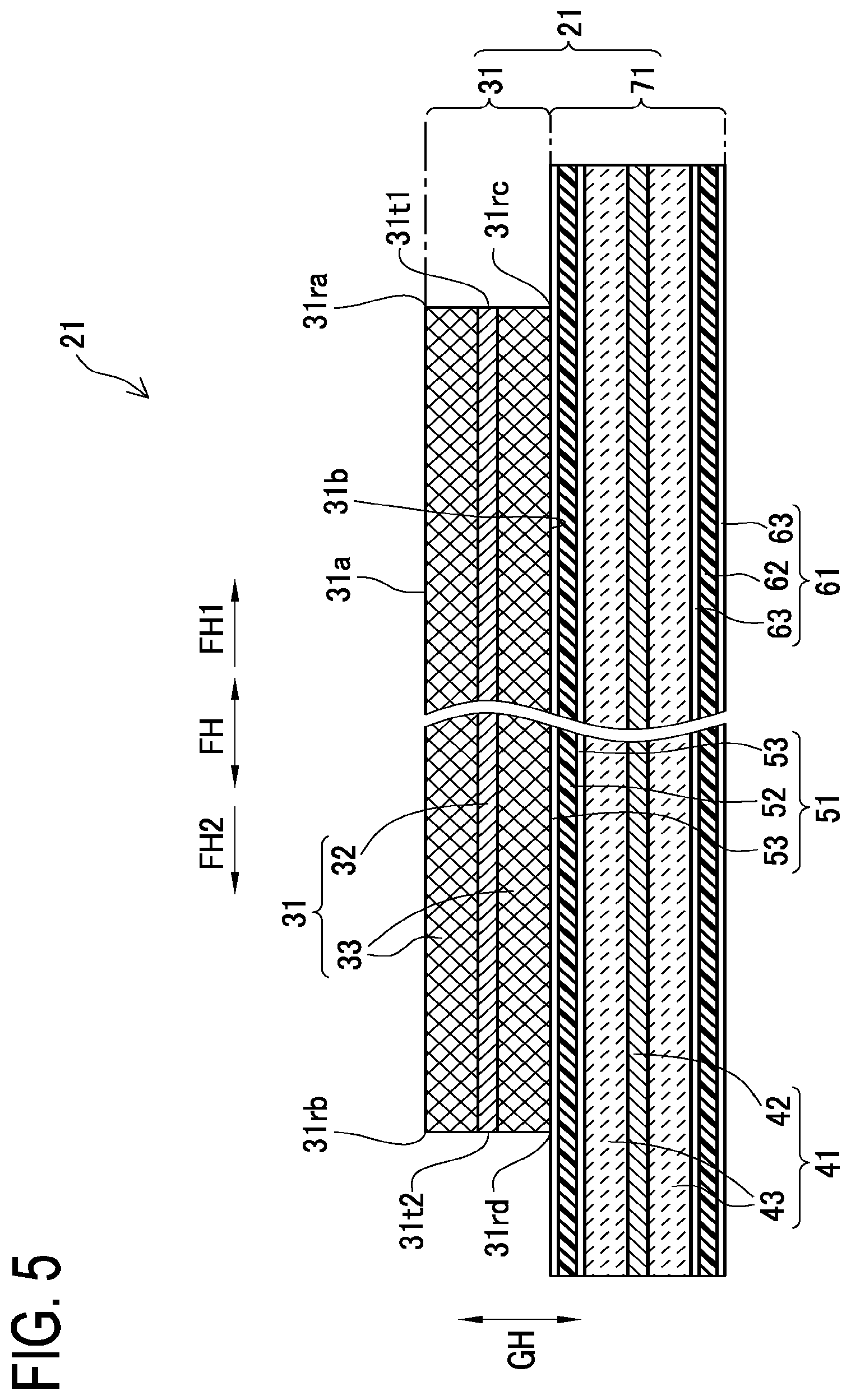 Patent US12496816 Figure 5 – Laminated body pressing apparatus, pressed strip-shaped laminated body manufacturing method, laminated electrode body manufacturing method, and battery manufacturing method