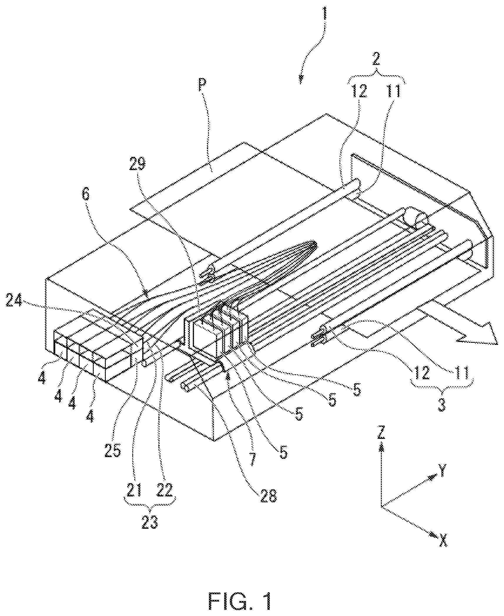 Patent US12496823 Figure 1 – Liquid jet head, liquid jet recording device, and method of manufacturing liquid jet head