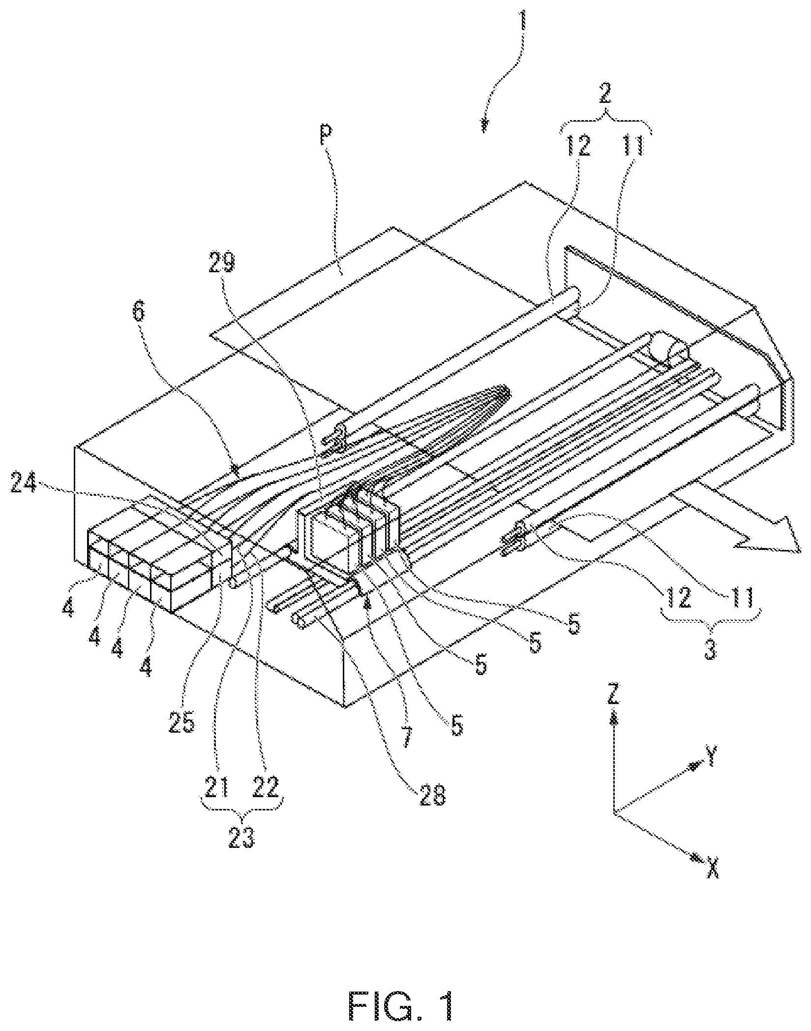 Patent US12496824 Figure 1 – Liquid jet head, liquid jet recording device, and method of assembling liquid jet head