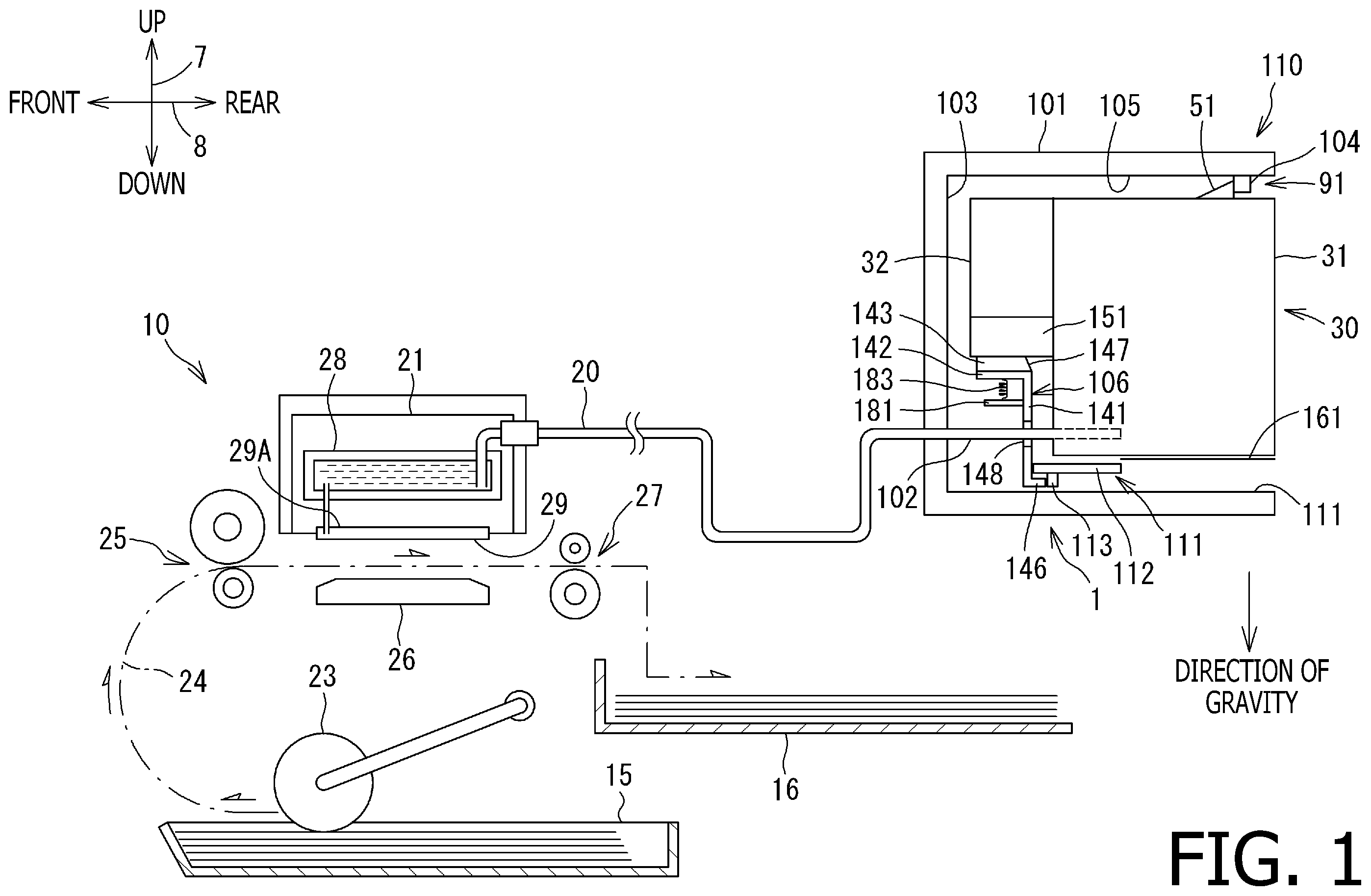 Patent US12496832 — System, case, and liquid container — Figure 1