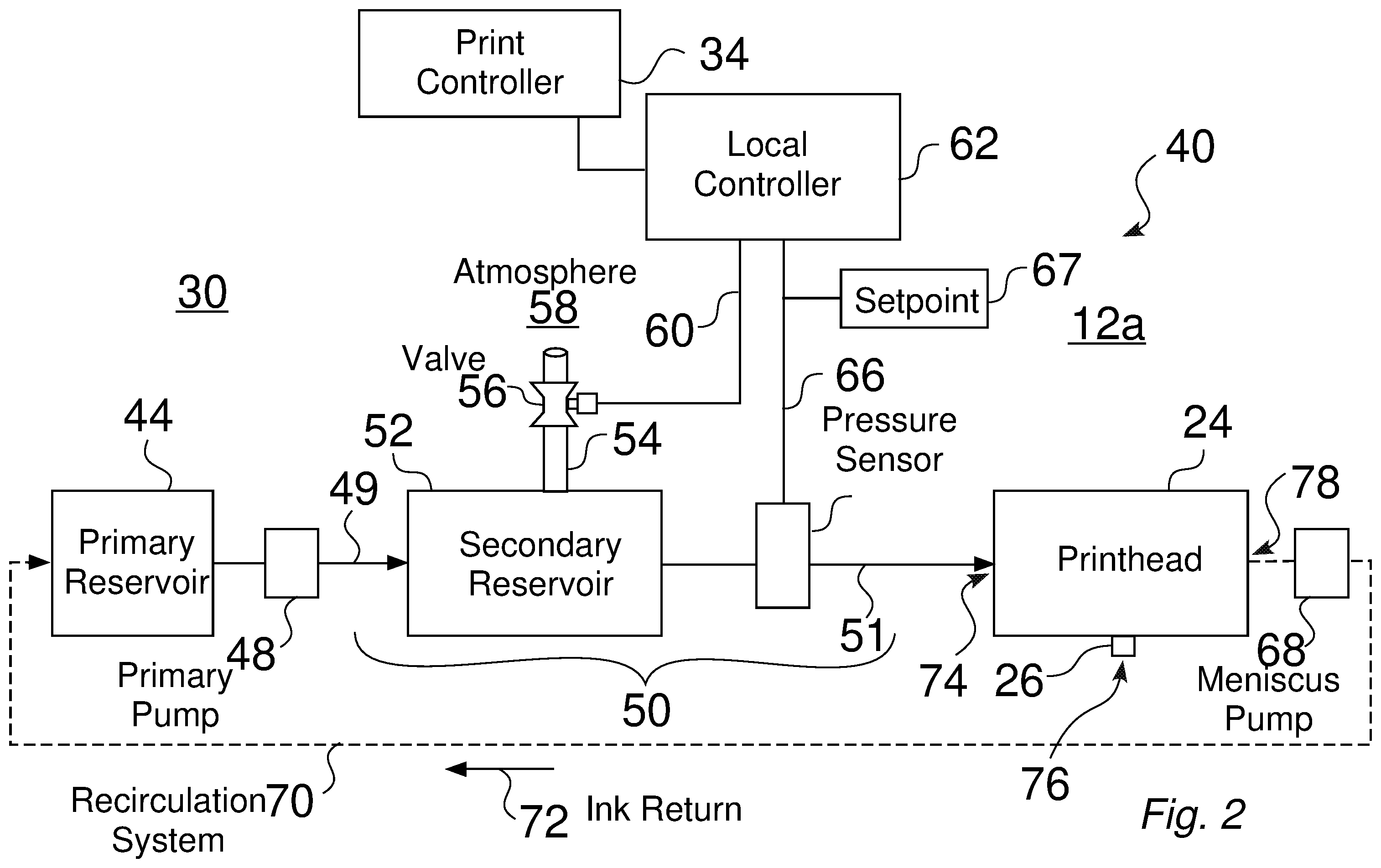 Patent US12496834 Figure 2 – High stability ink delivery systems, and associated print systems and methods