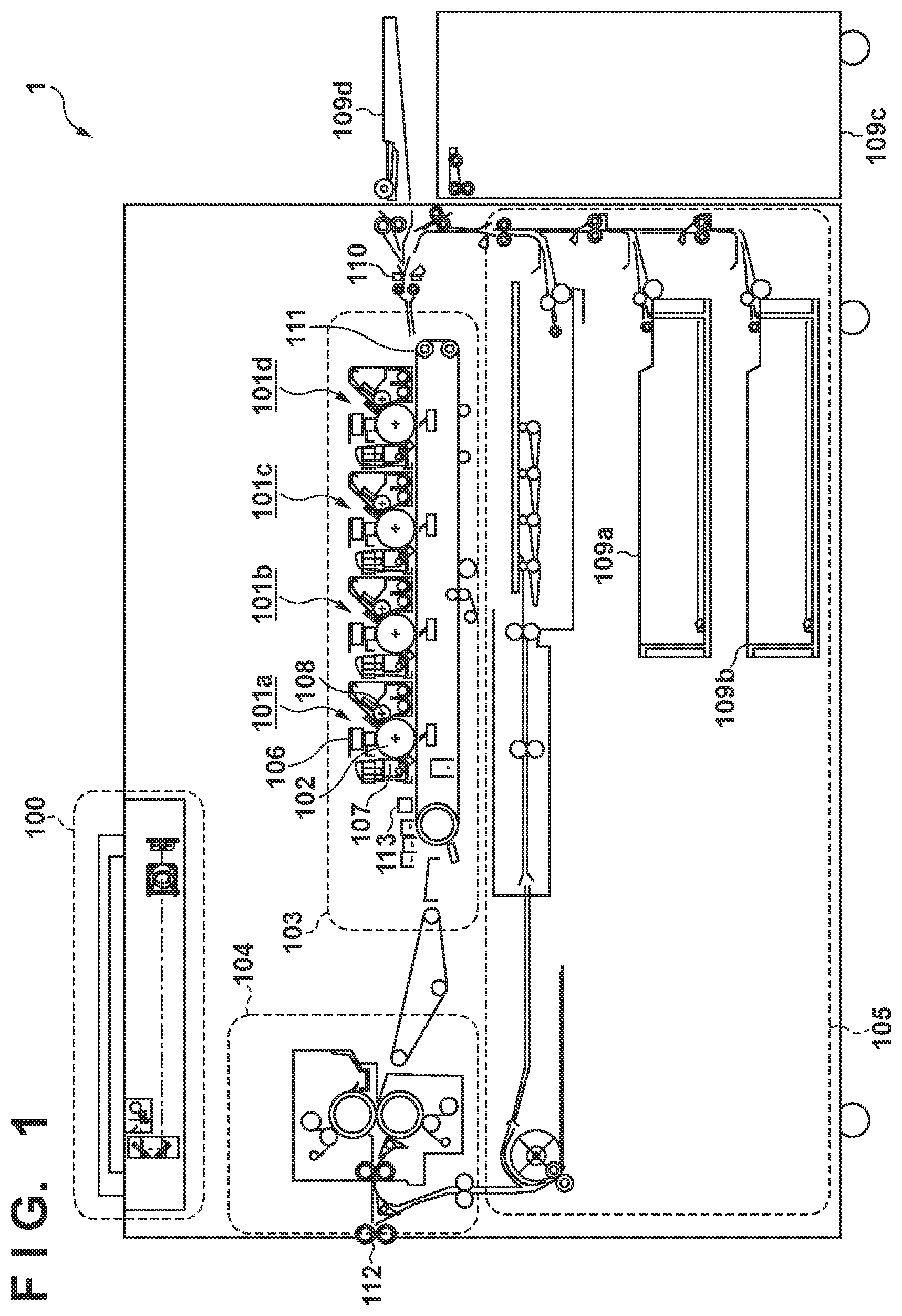 Patent US12496836 Figure 1 – Exposure-controlling apparatus and image-forming apparatus