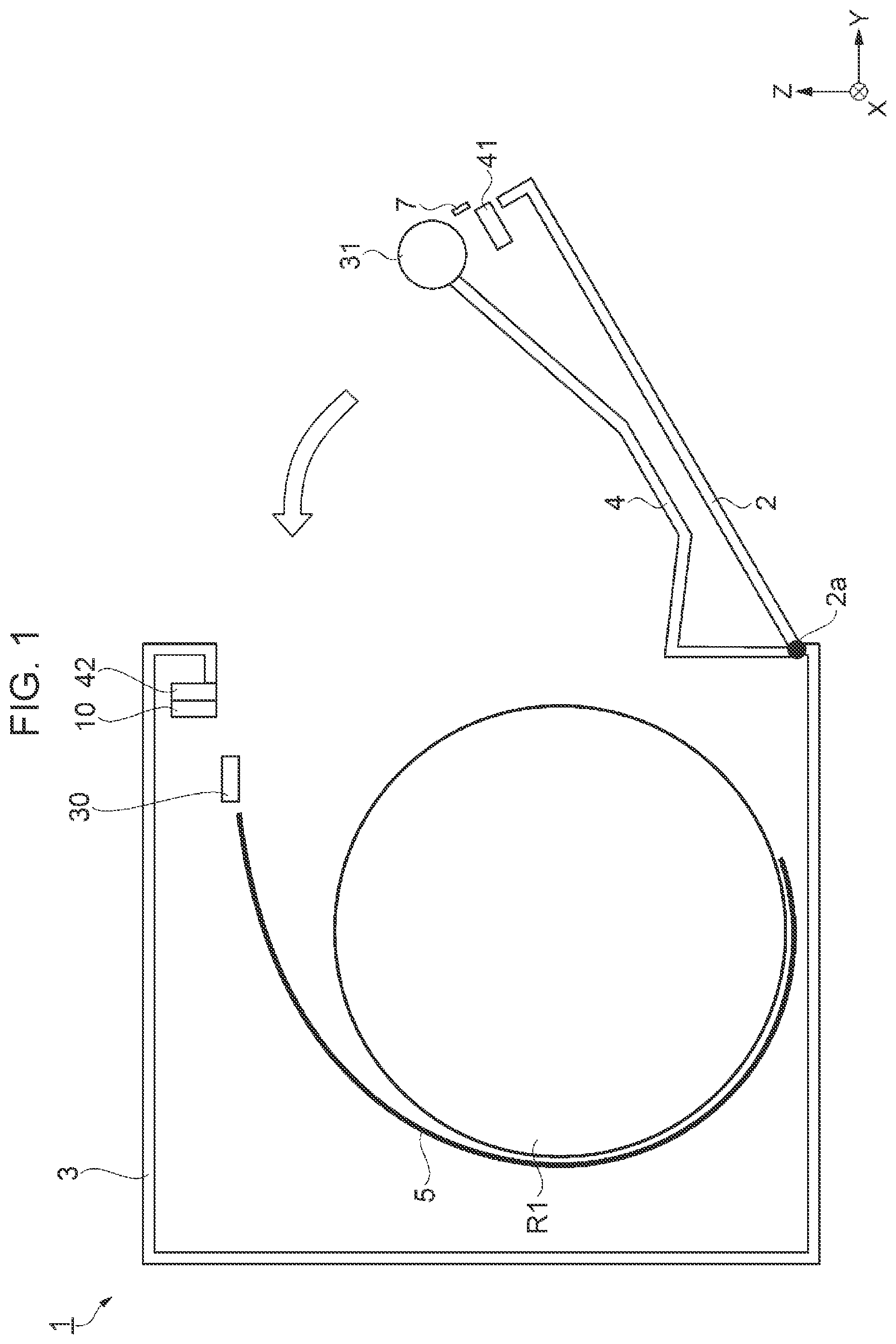 Patent US12496839 Figure 1 – Rolled paper printing apparatus
