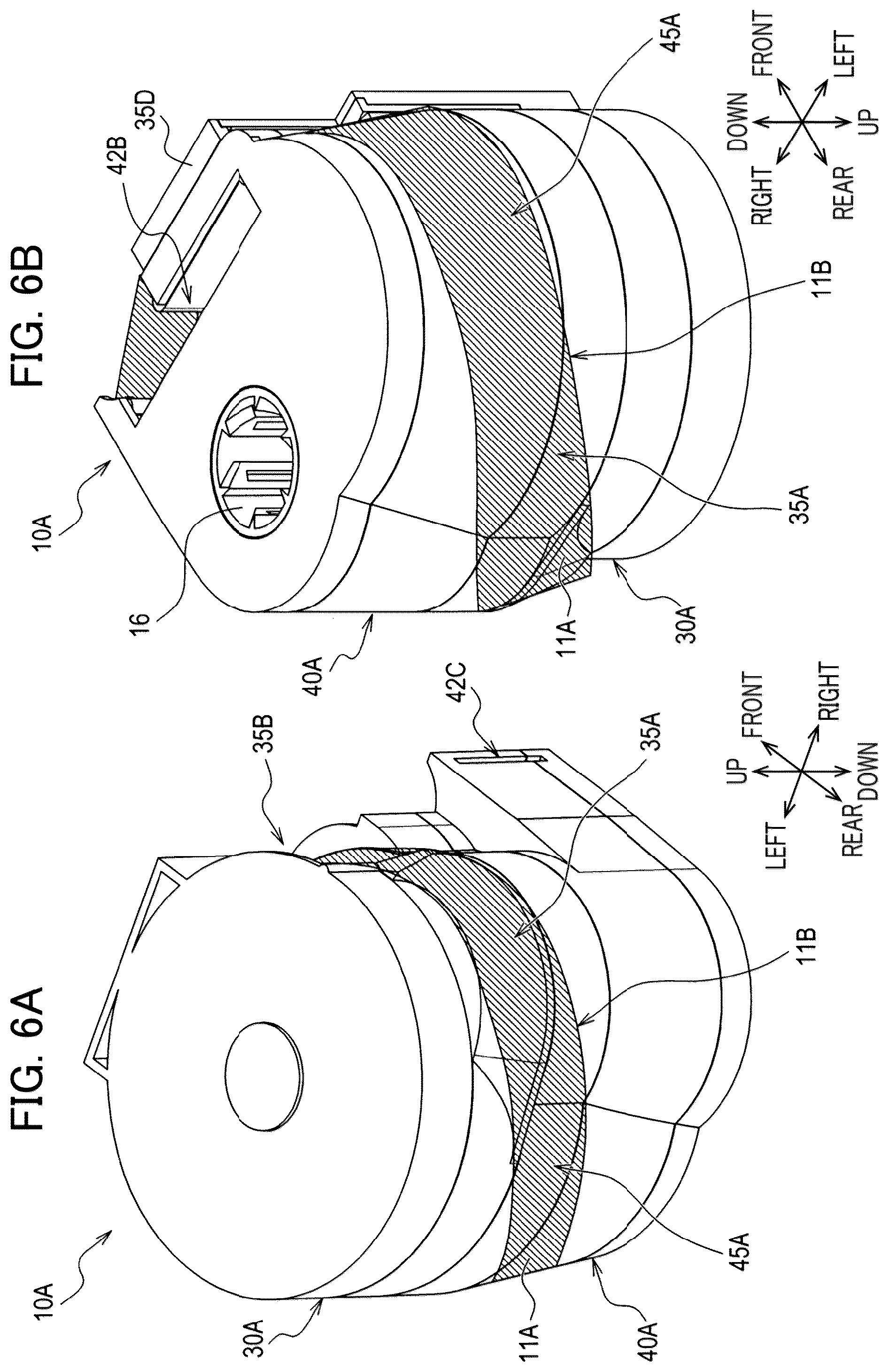 Patent US12496844 Figure 6 – Auxiliary tape cassette provided with case having guide surface around which printing tape is wrapped to form spiral portion