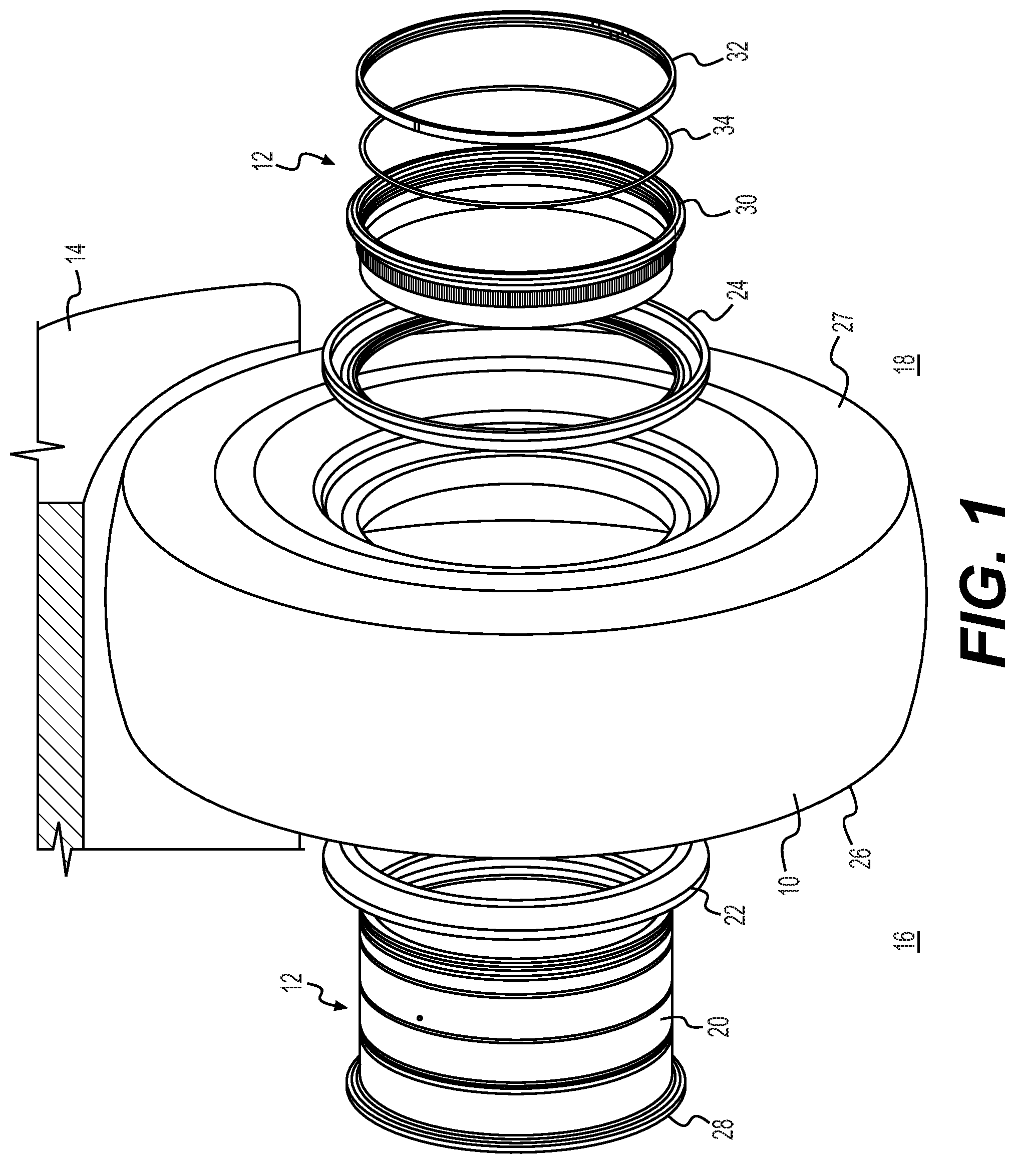 Patent US12496850 — Wheel assembly, lock-ring for wheel assembly, handle engageable with lock-ring, and related methods — Figure 1