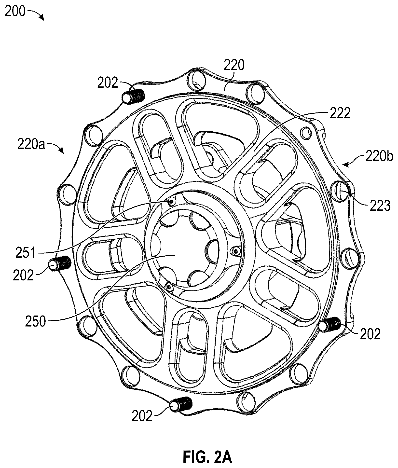 Patent US12496851 Figure 2 – Front hub with tire balancer for sprint cars