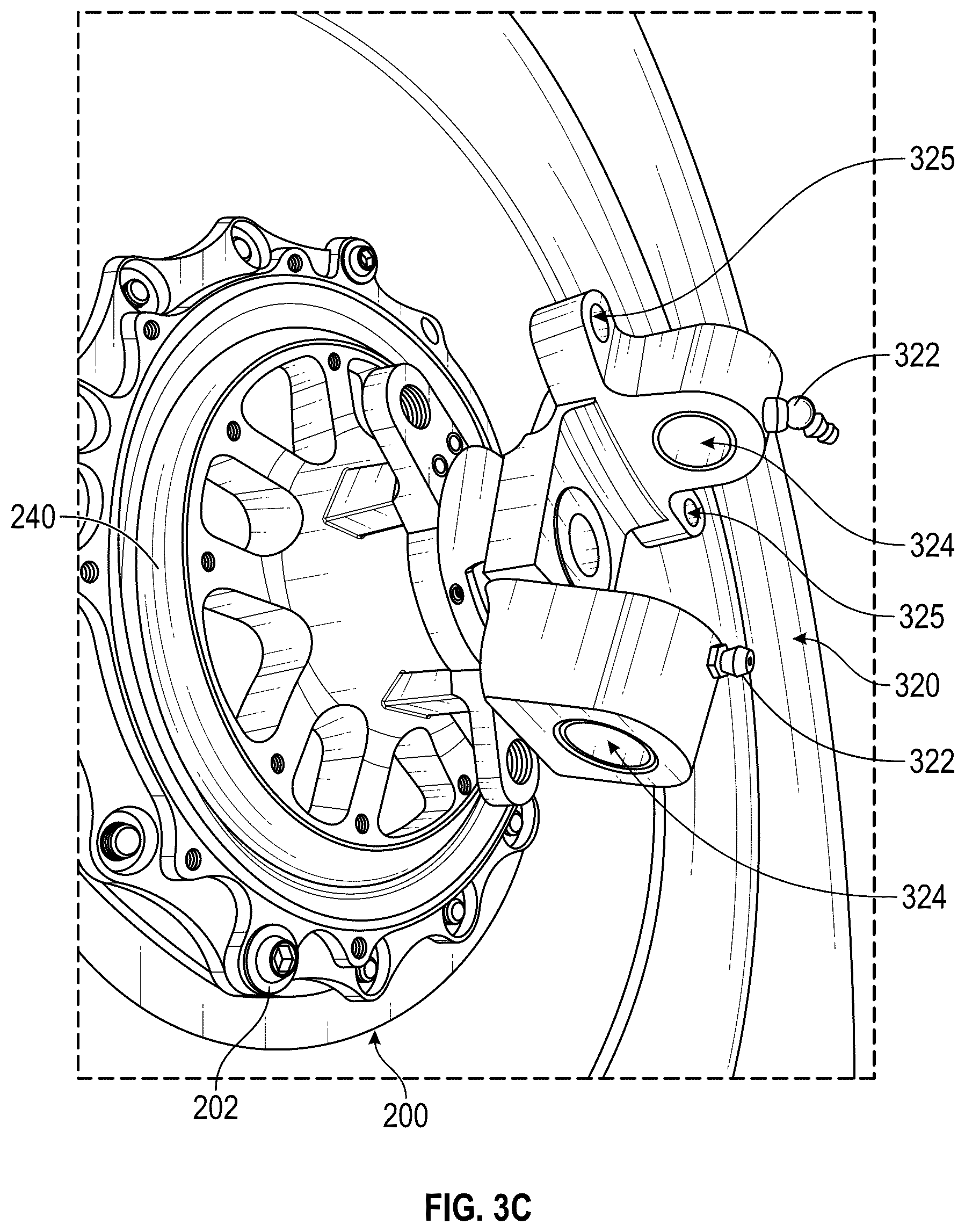 Patent US12496851 Figure 8 – Front hub with tire balancer for sprint cars