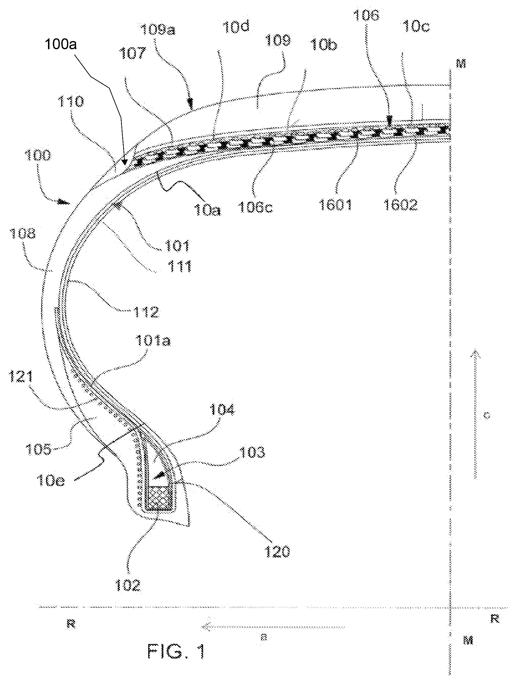 Patent US12496853 Figure 1 – Tyre for vehicle wheels