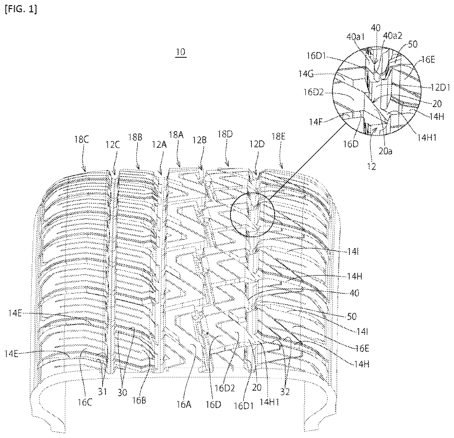 Patent US12496855 — Pneumatic tire — Figure 1