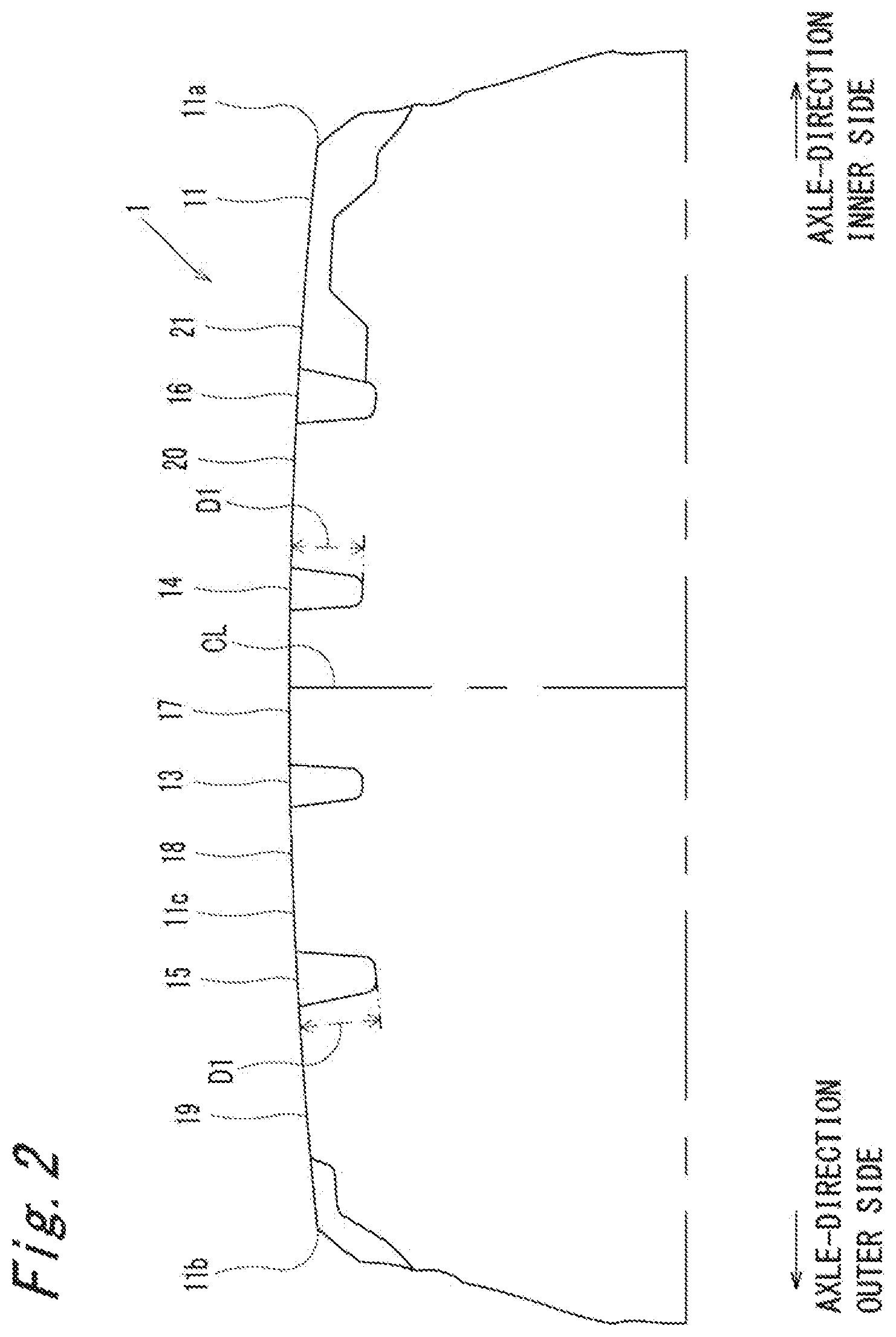 Patent US12496856 Figure 2 – Pneumatic tire