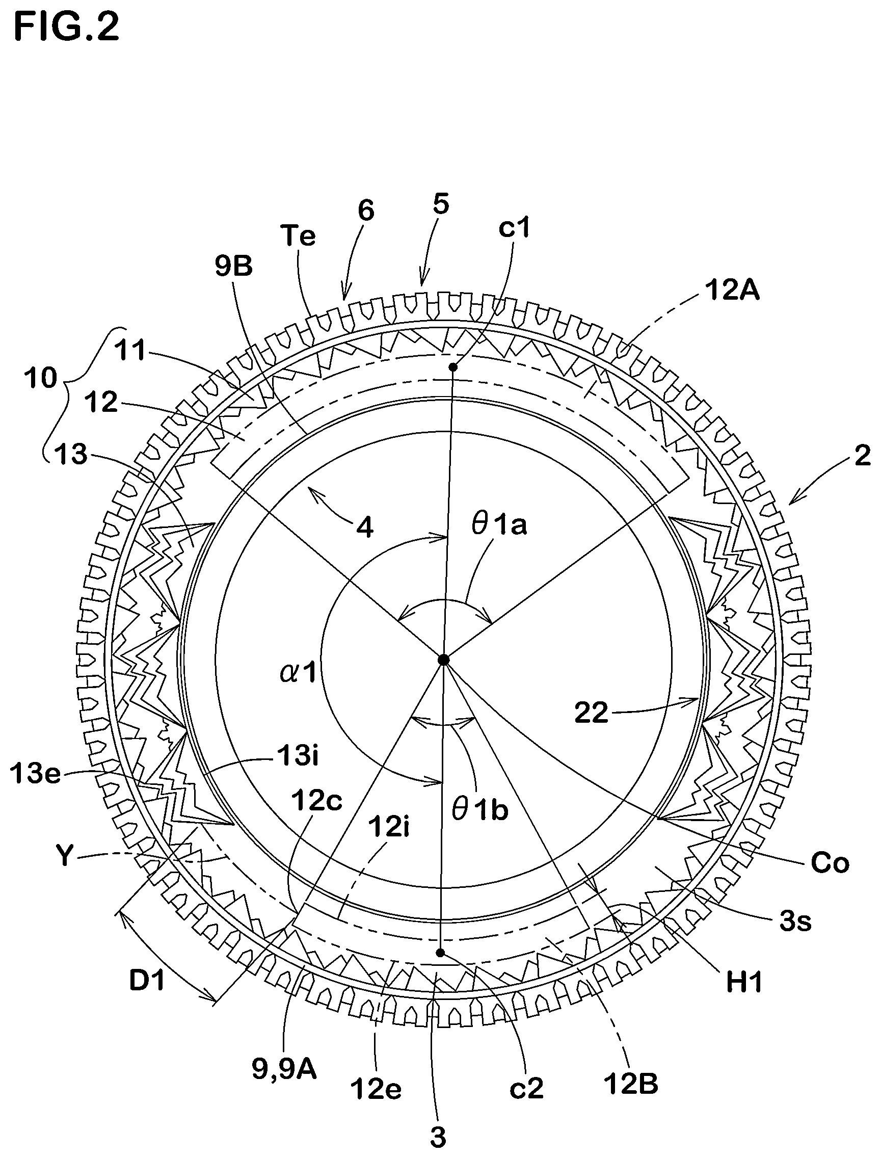 Patent US12496857 Figure 2 – Tire