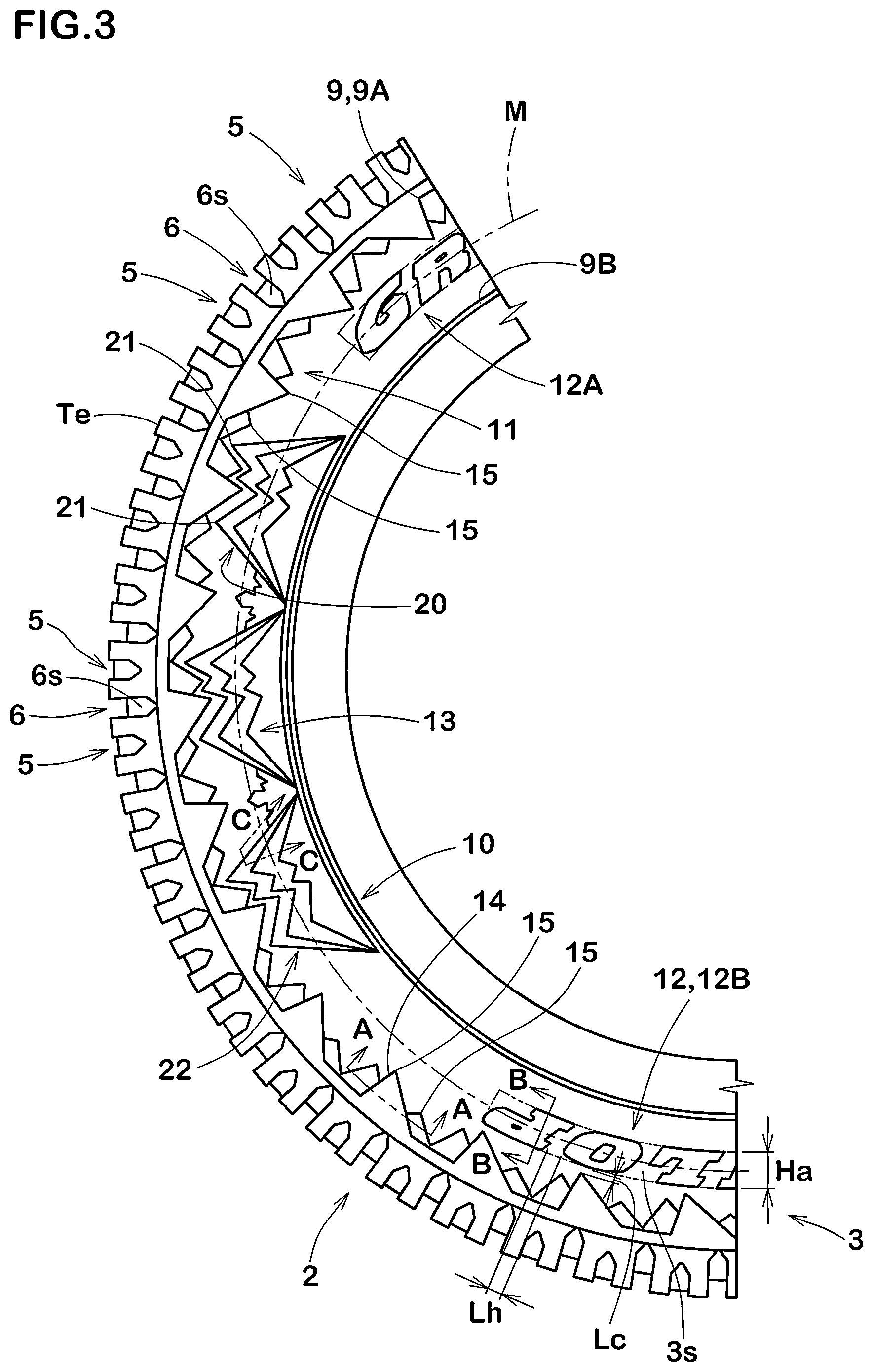 Patent US12496857 Figure 3 – Tire