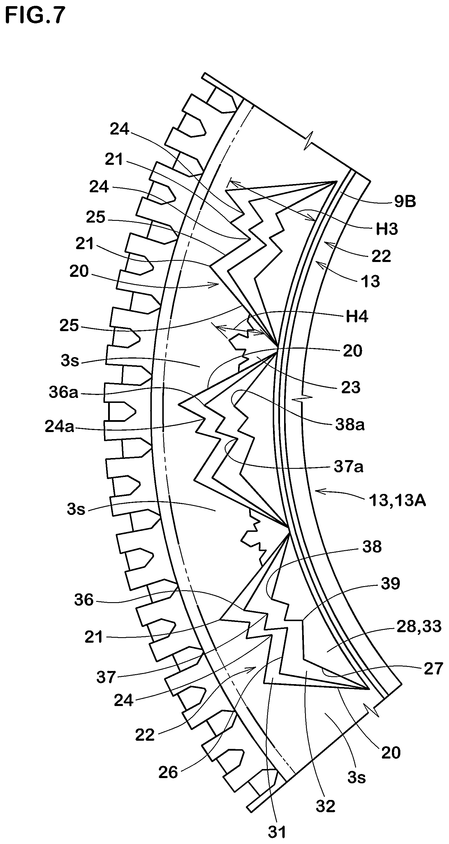 Patent US12496857 Figure 7 – Tire