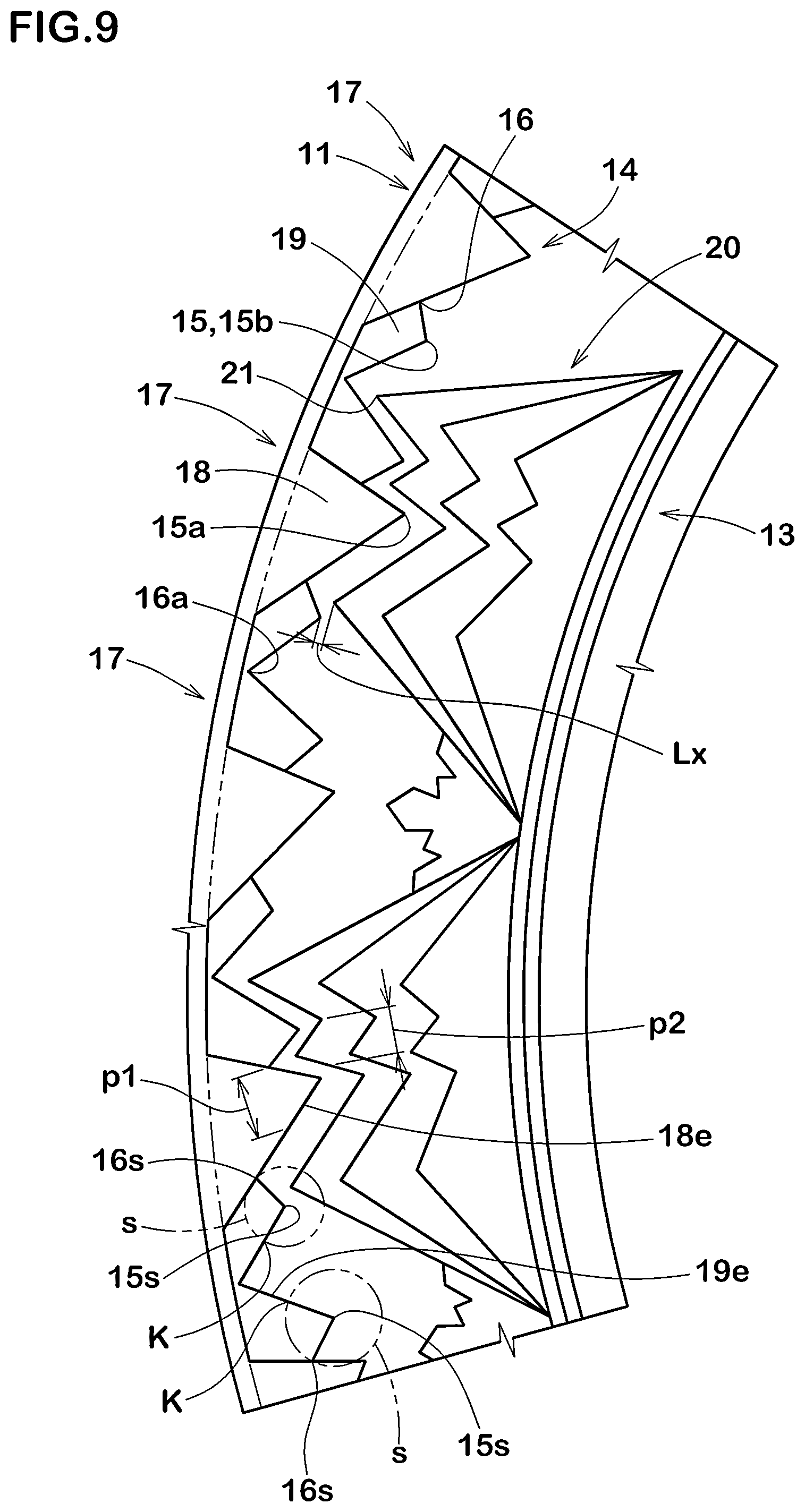 Patent US12496857 Figure 9 – Tire