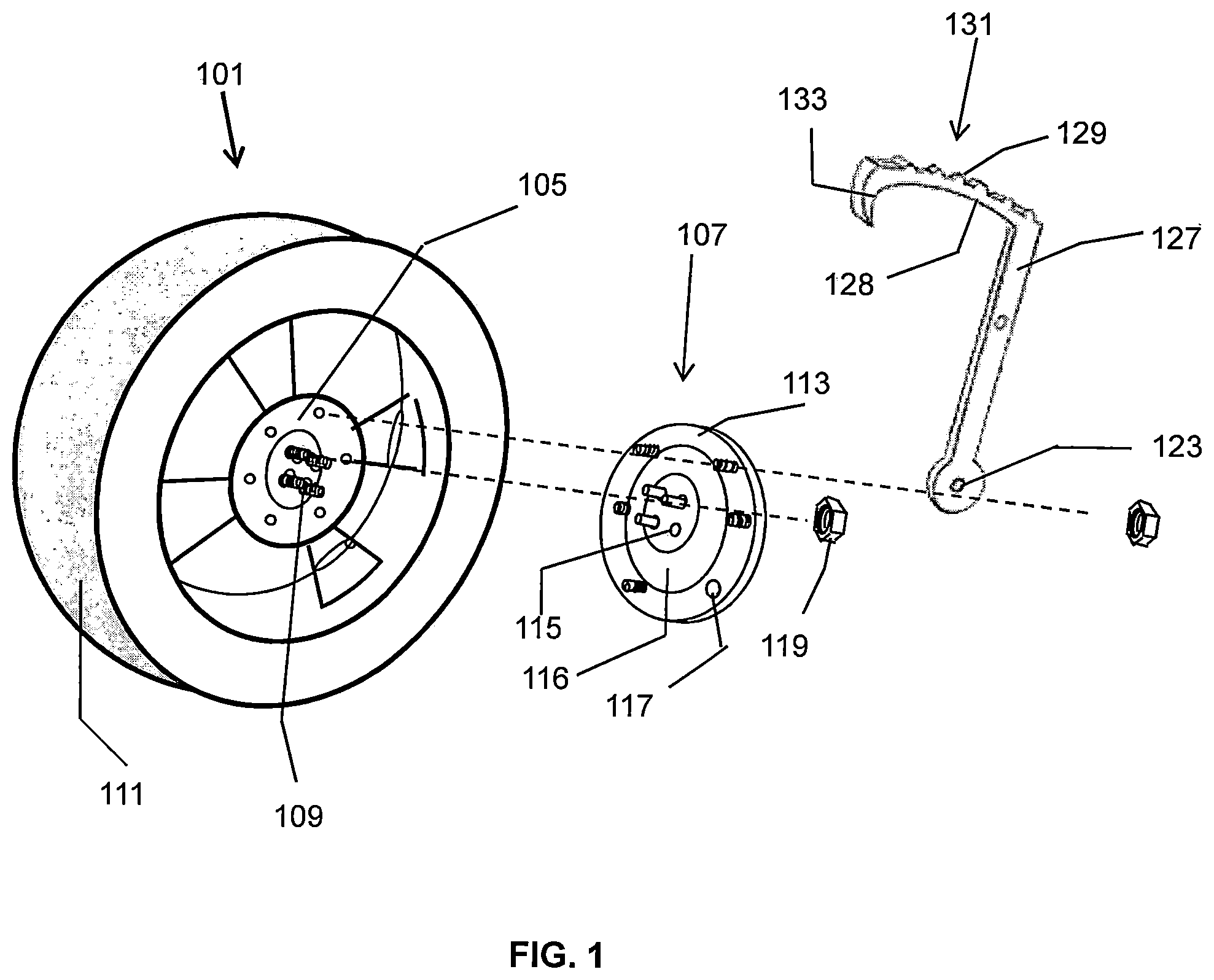 Patent US12496859 Figure 1 – Tire traction device