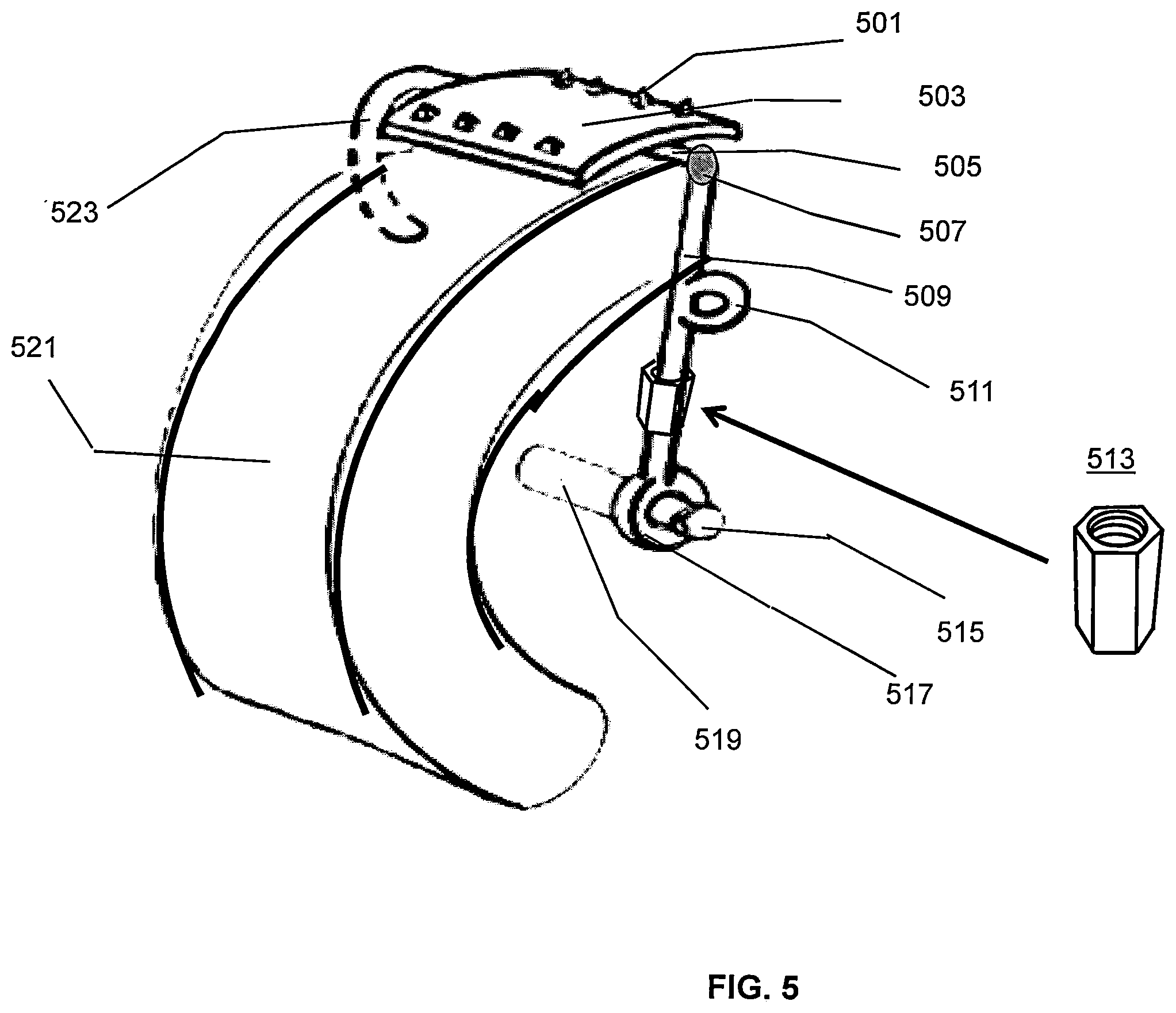 Patent US12496859 Figure 5 – Tire traction device