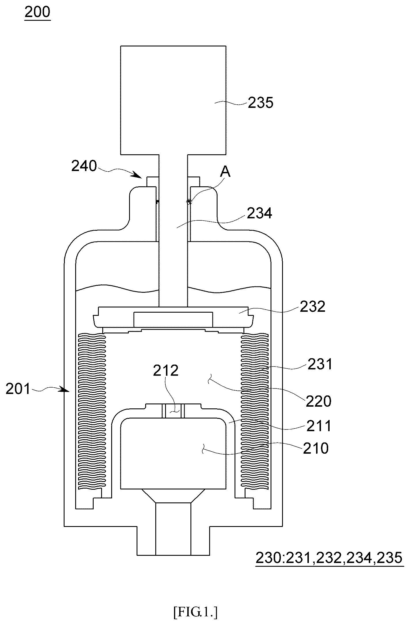 Patent US12496864 — Accumulator and vehicle suspension system including the same — Figure 1