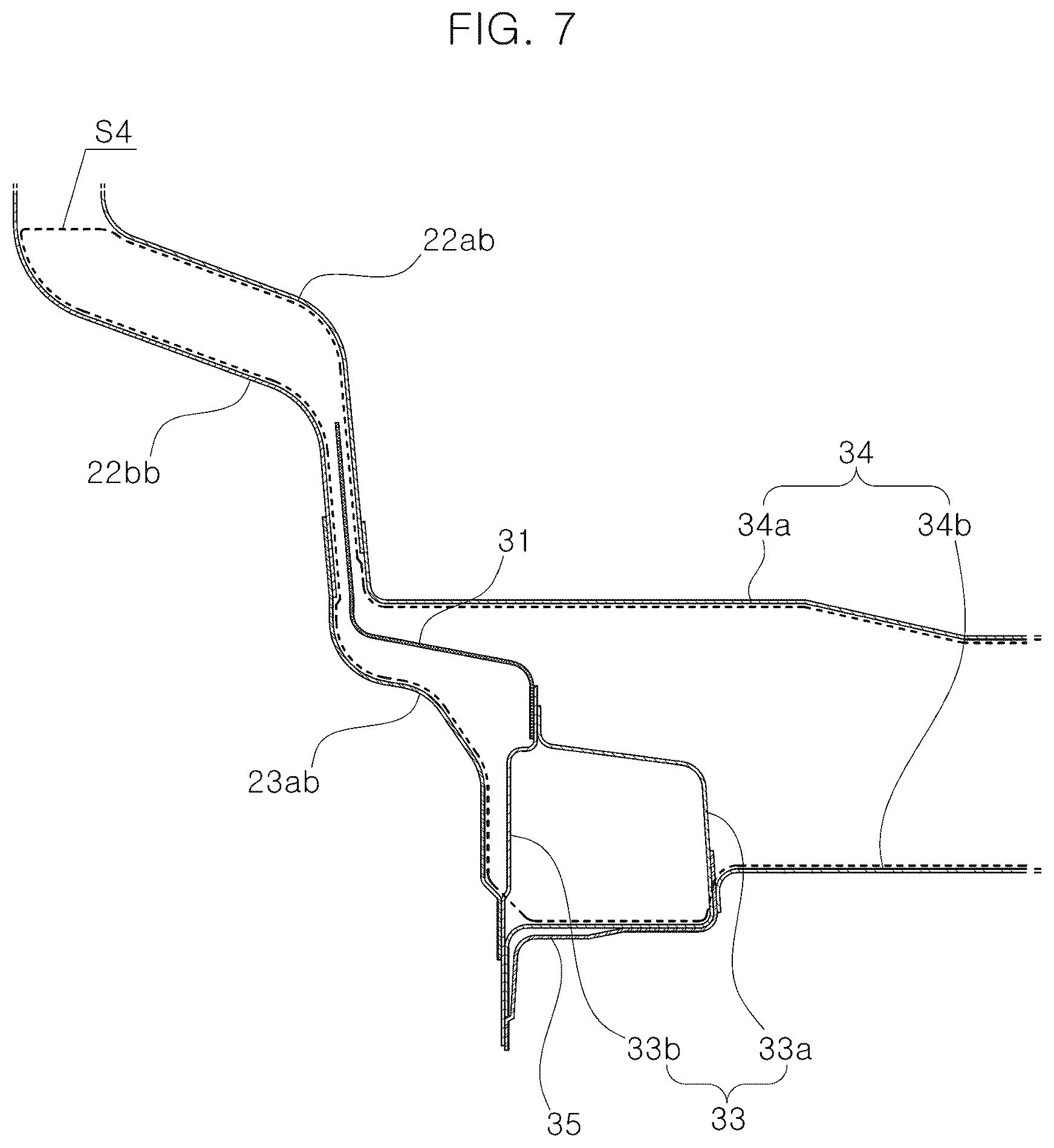 Patent US12496865 Figure 7 – Load distribution structure for shock absorber of vehicle