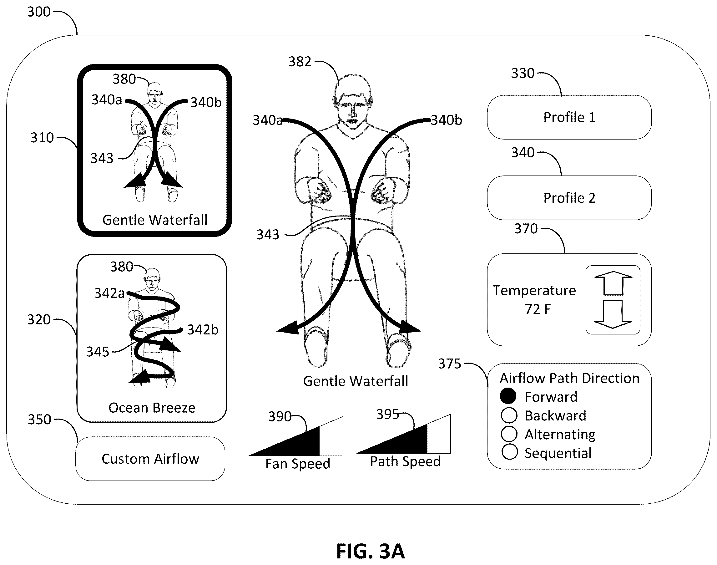 Patent US12496871 Figure 3 – HVAC air vent patterns